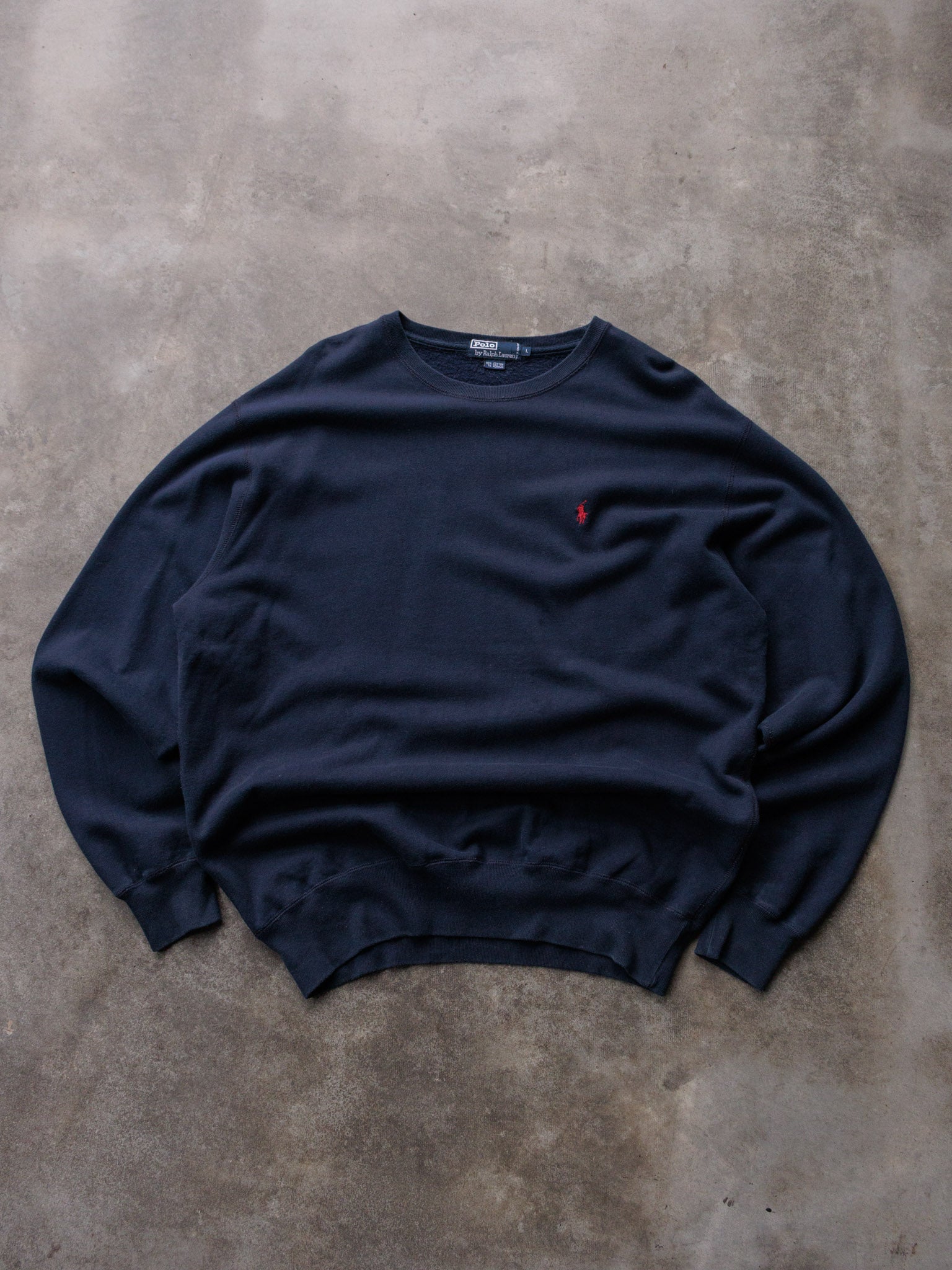 Vintage Navy Polo Ralph Lauren Sweatshirt (L)