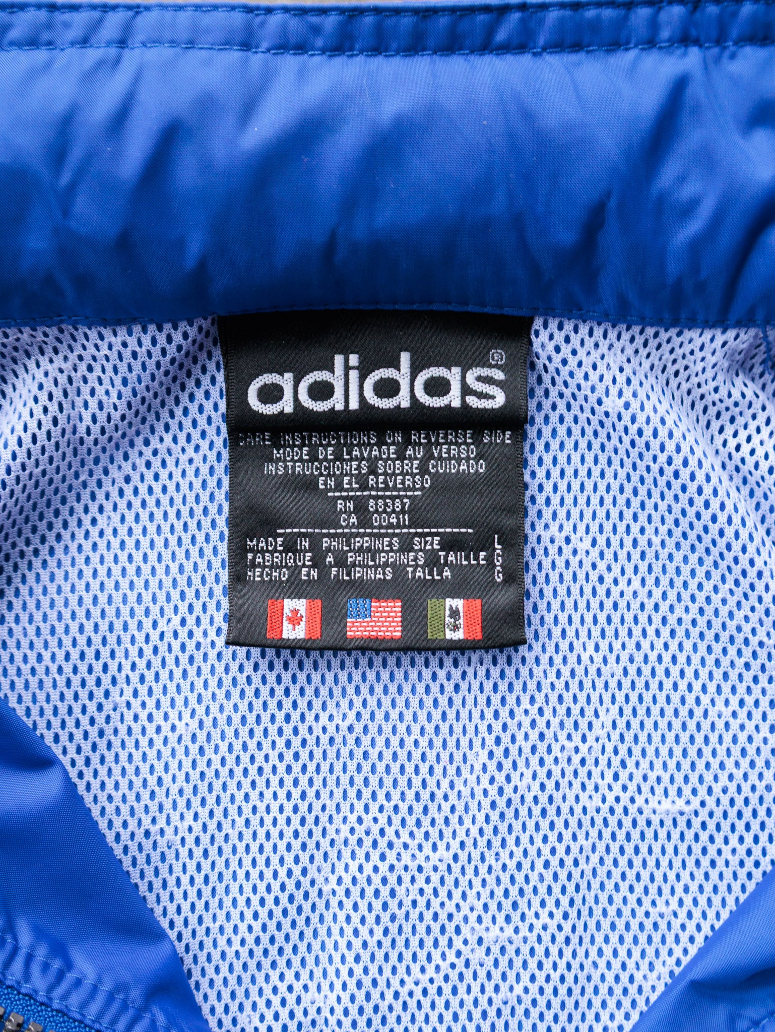 Vintage 90s Blue & Black Adidas Windbreaker (L)