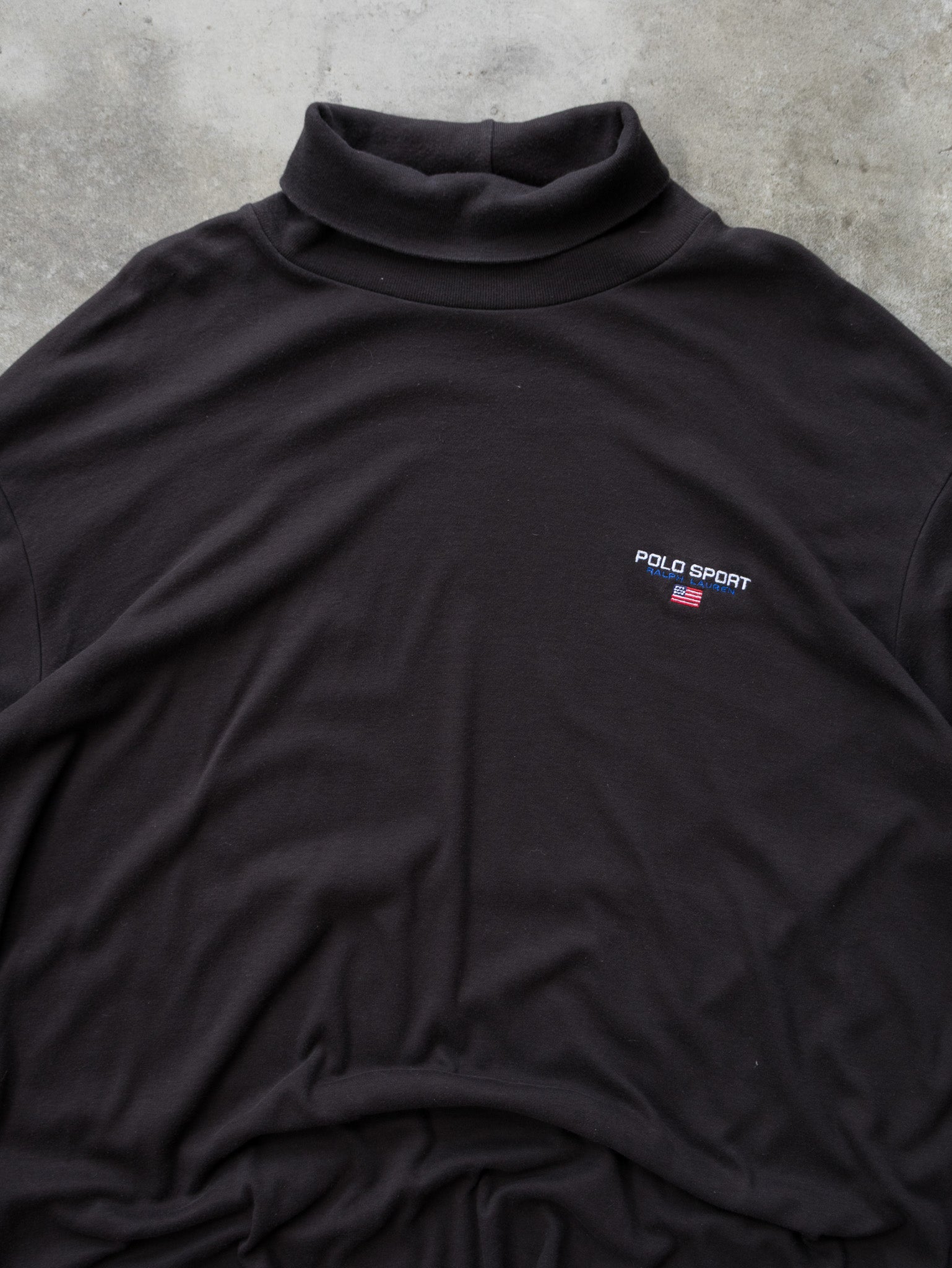 Vintage Black Polo Sport Turtleneck (2XL)