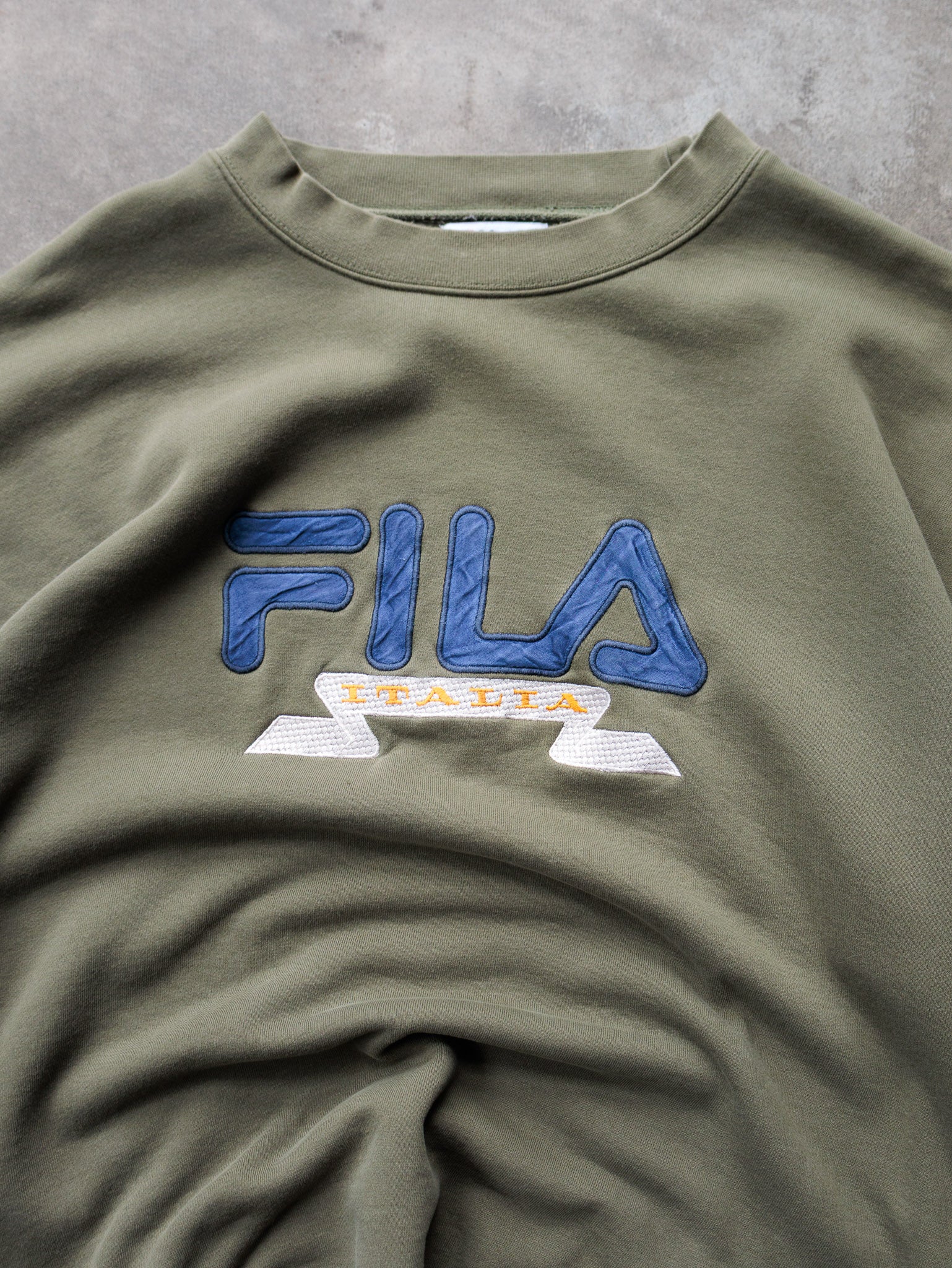Vintage 90s Khaki Fila Italia Sweatshirt (XL)
