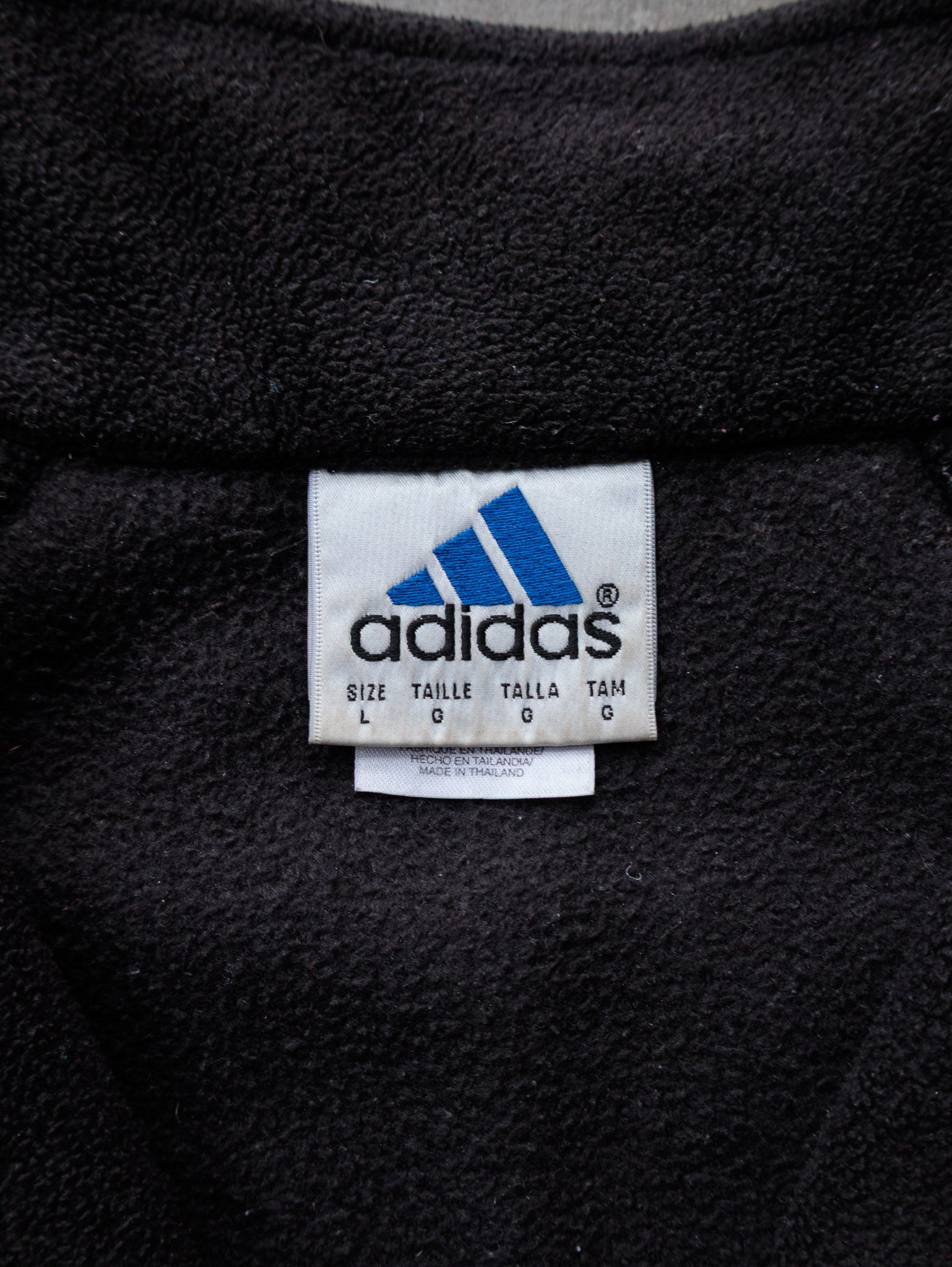 Vintage 00s Black Adidas Full Zip Fleece Jacket (L)