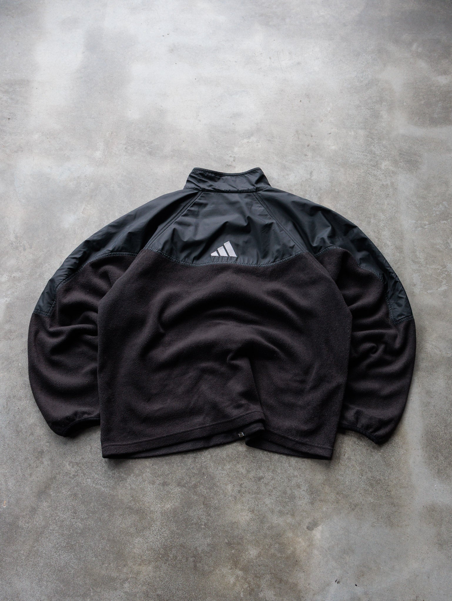 Vintage 00s Black Adidas Full Zip Fleece Jacket (L)