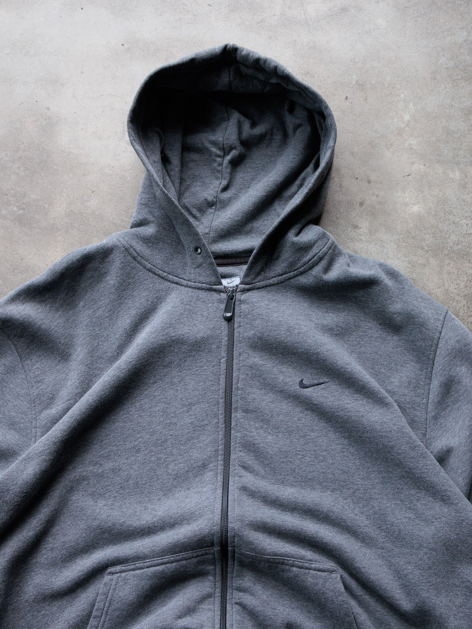 Vintage 00s Grey Nike Full Zip Hoodie (XL)