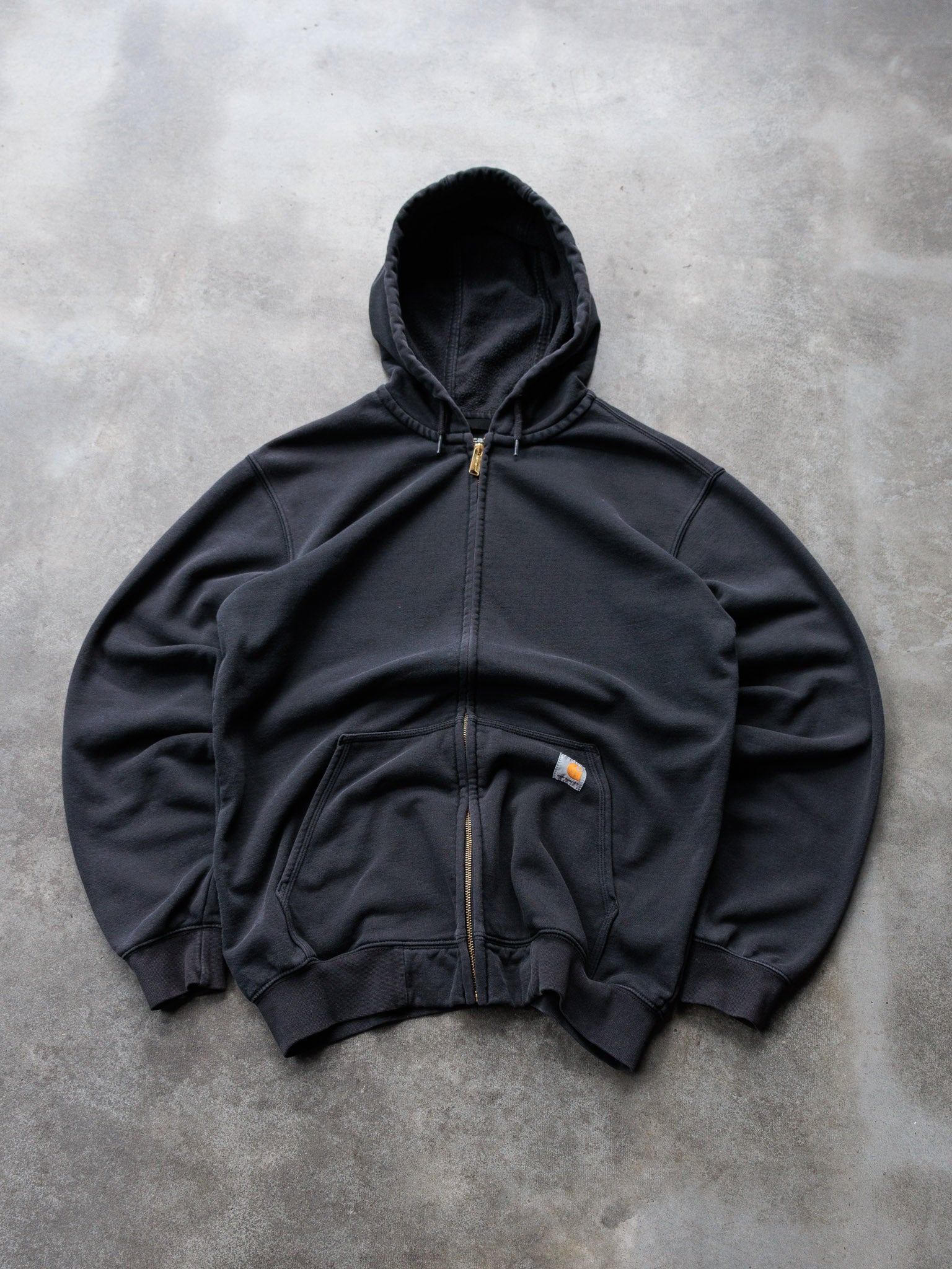 Vintage Black Carhartt Zip Hoodie (M)