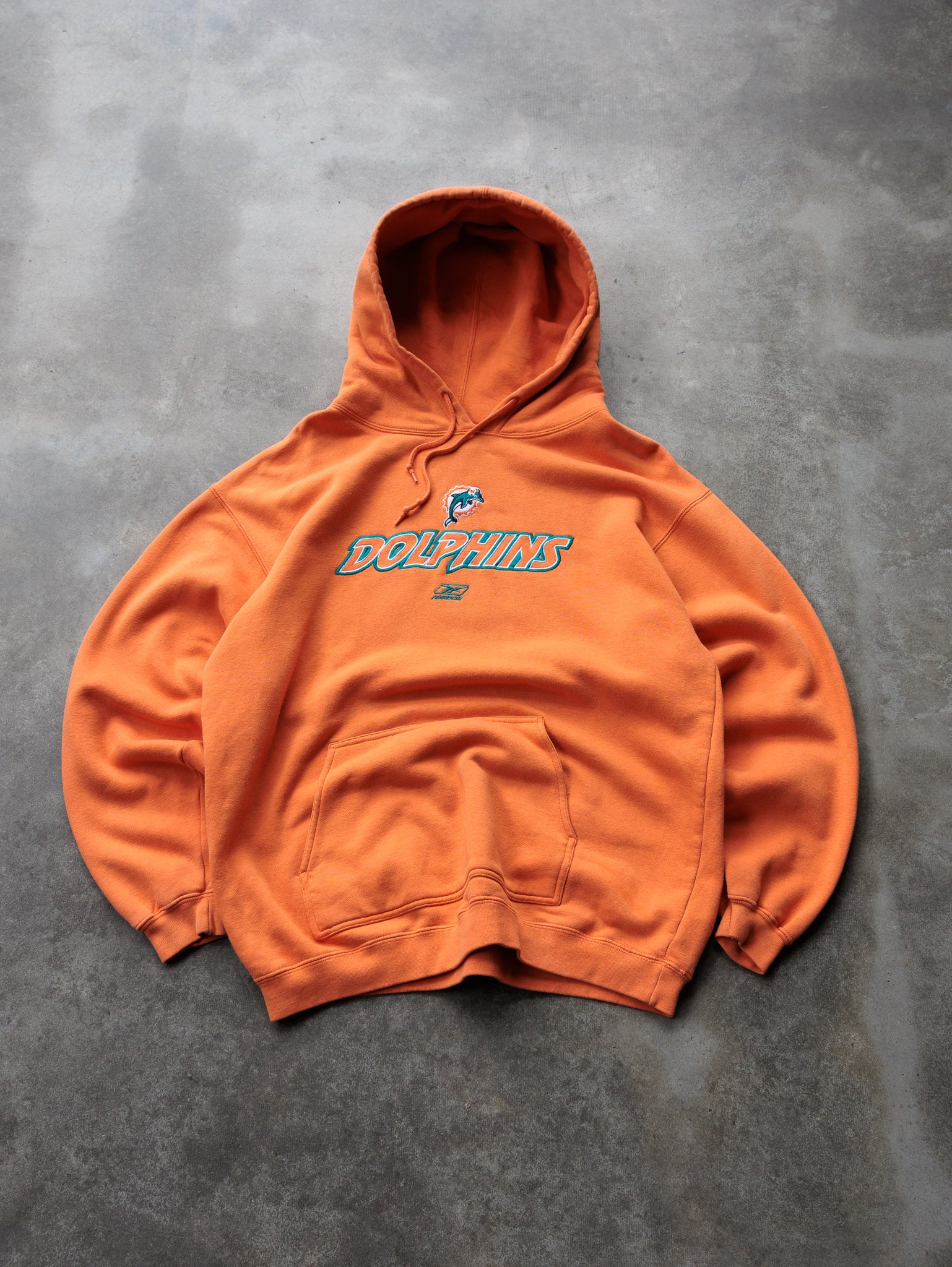 Vintage 00s Orange Reebok Miami Dolphins Hoodie (M)