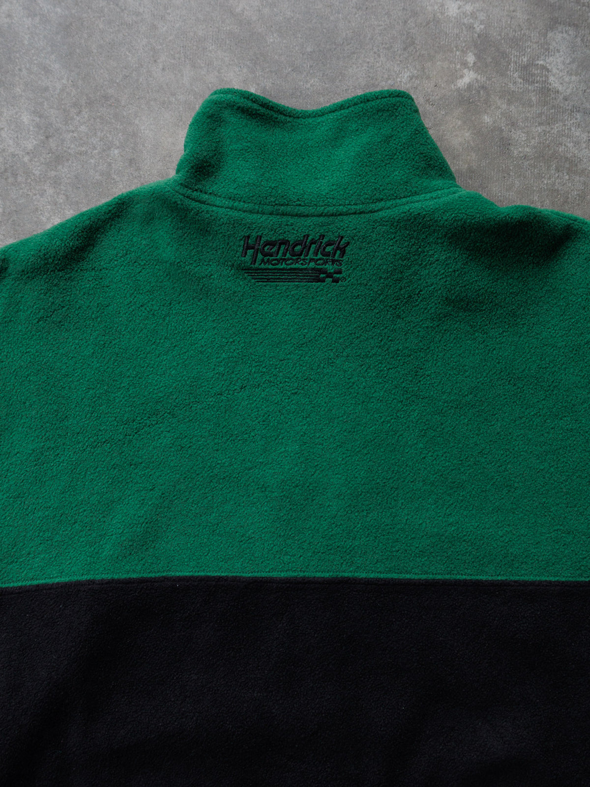 Vintage 00s Green NASCAR Dale Jr Colourblock Fleece Quarter Zip (XL)