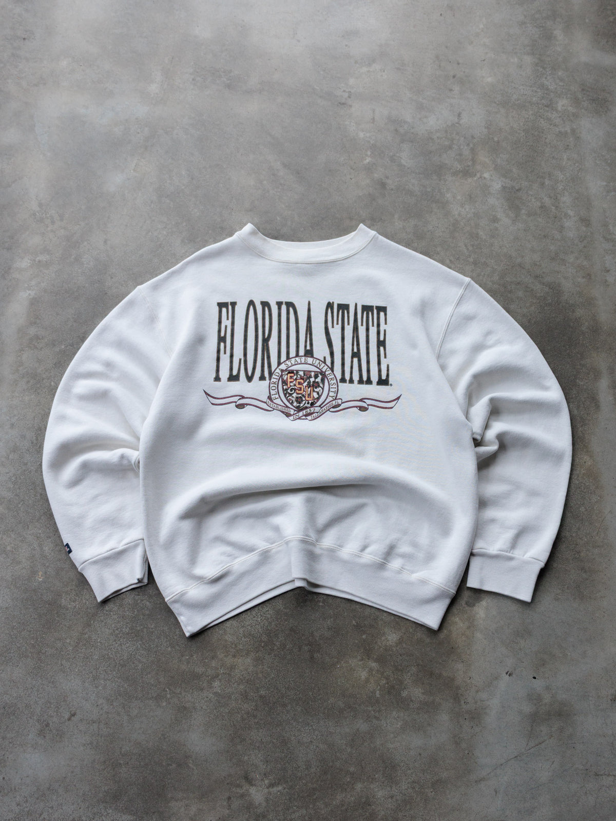 Vintage 90s White Florida State University Sweatshirt (XL)