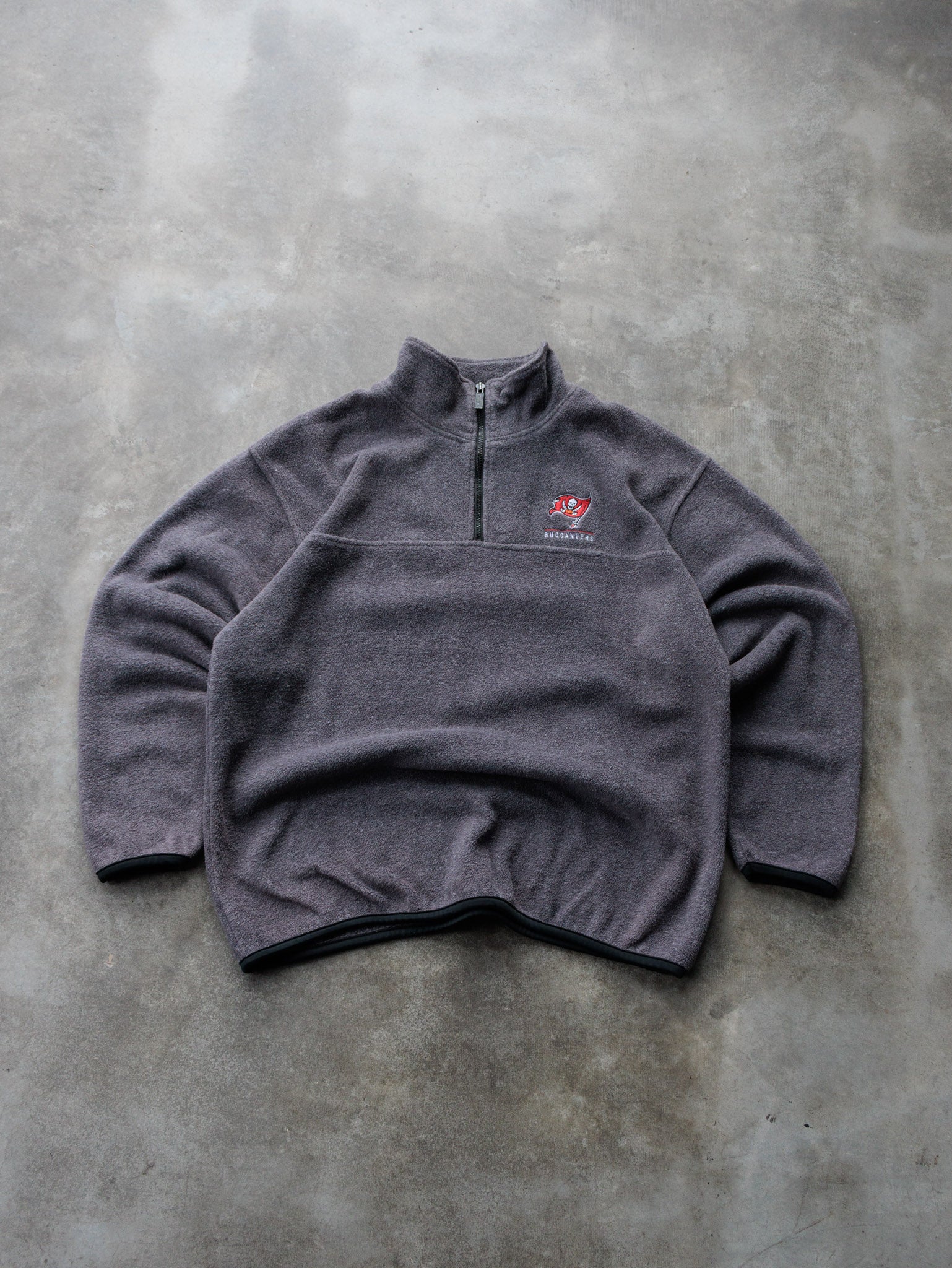 Vintage Grey Starter Tampa Bay Buccaneers Fleece Quarter Zip (XL)
