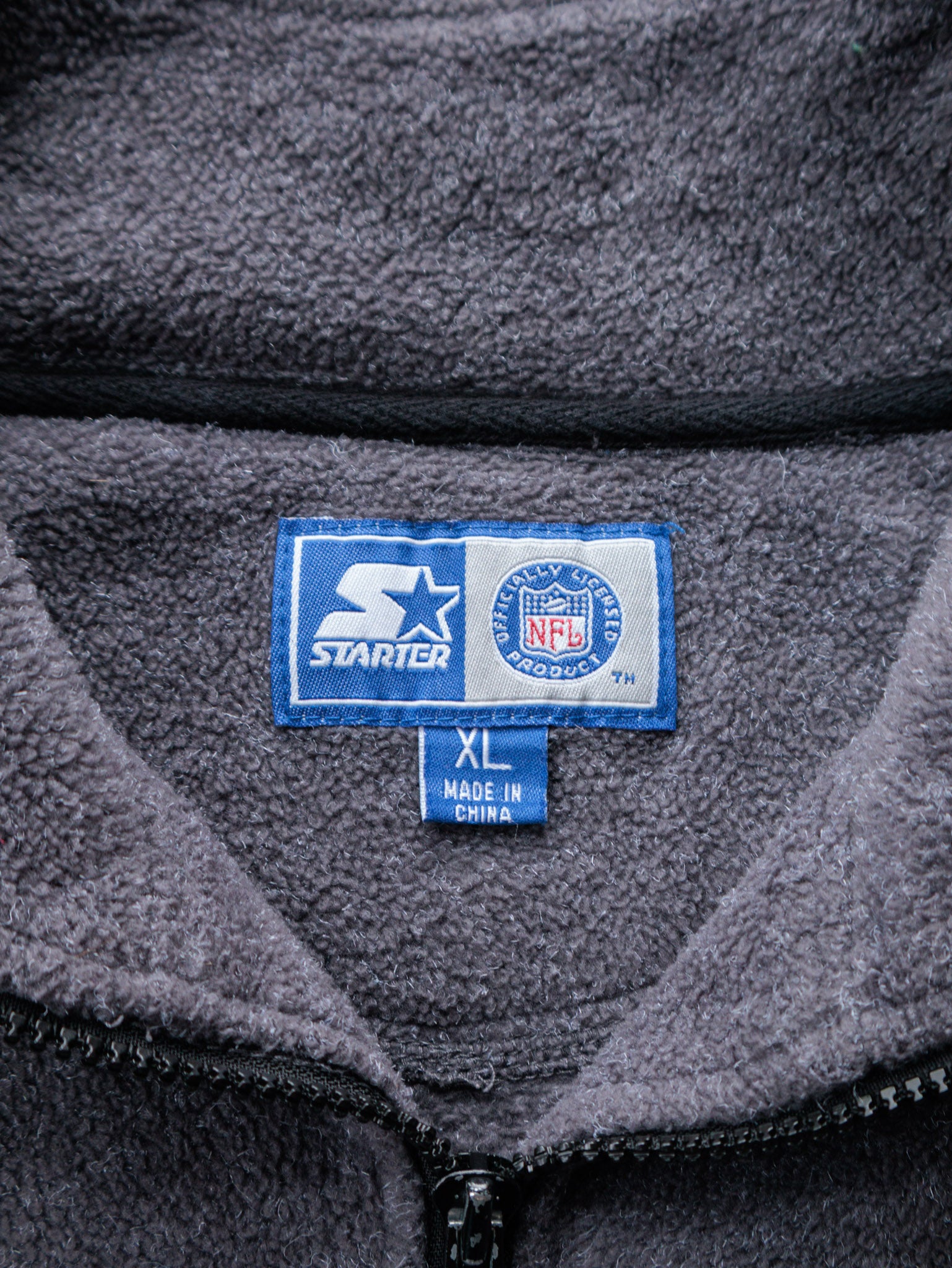 Vintage Grey Starter Tampa Bay Buccaneers Fleece Quarter Zip (XL)