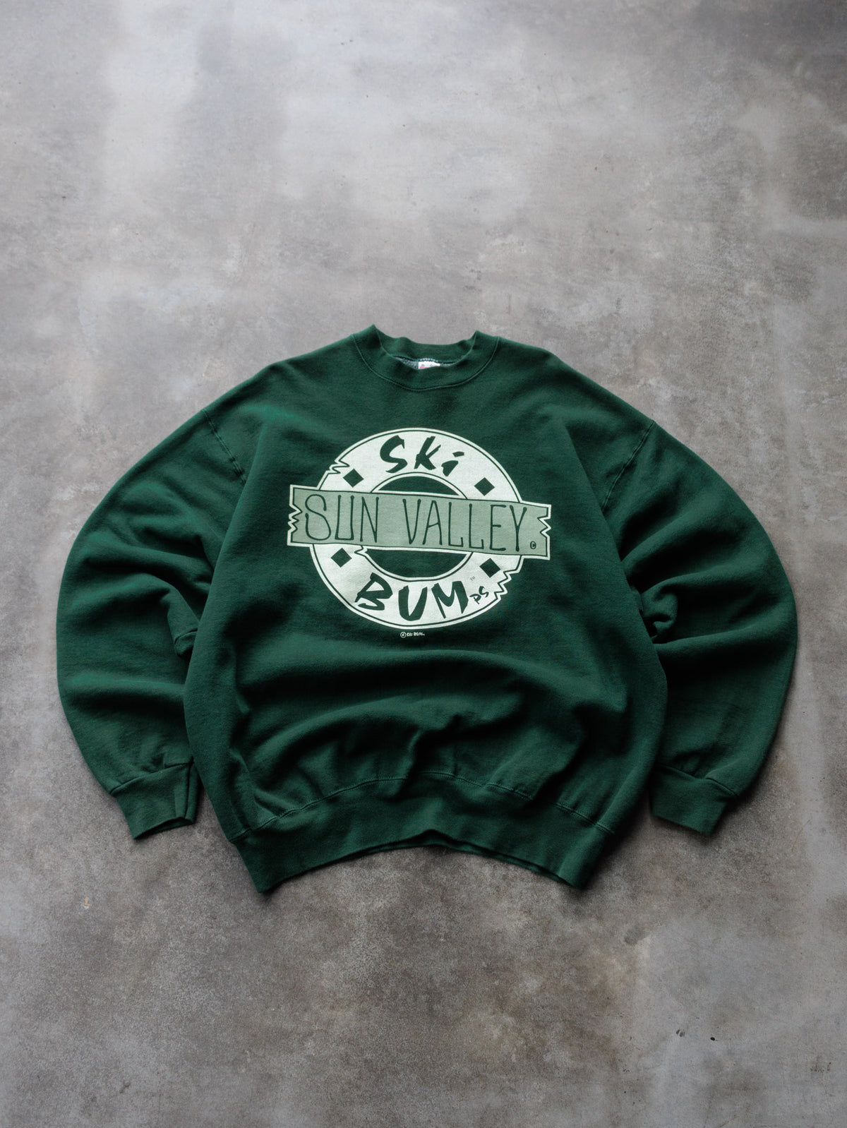 Vintage 90s Green Sun Valley Ski Bum Sweatshirt (XL)