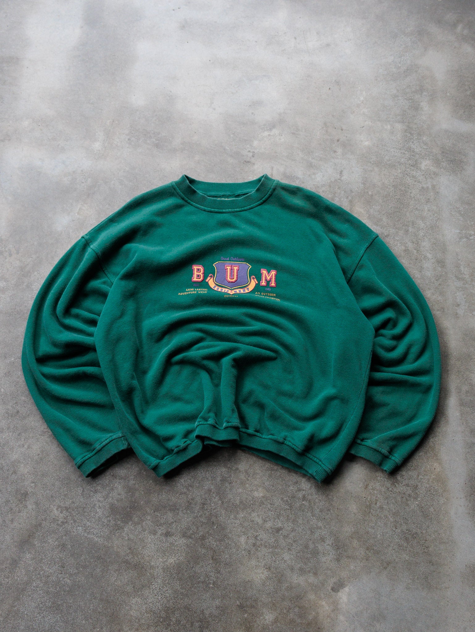 Vintage 1993 Green B.U.M. Equipment Sweatshirt (L)