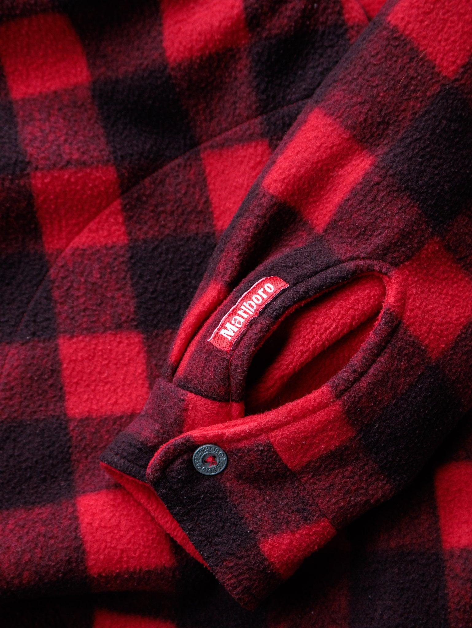 Vintage Red Marlboro Quarter Zip Reversible Fleece Sweatshirt (XL)