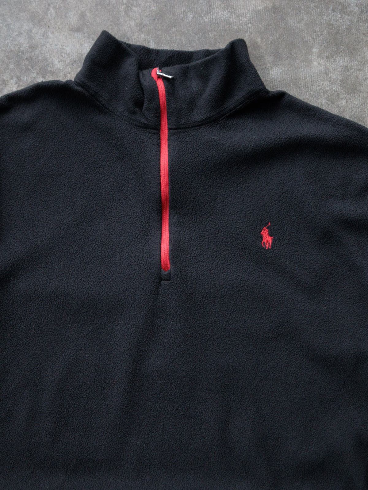 Vintage 00s Black Polo Ralph Lauren Fleece Quarter Zip (XL)