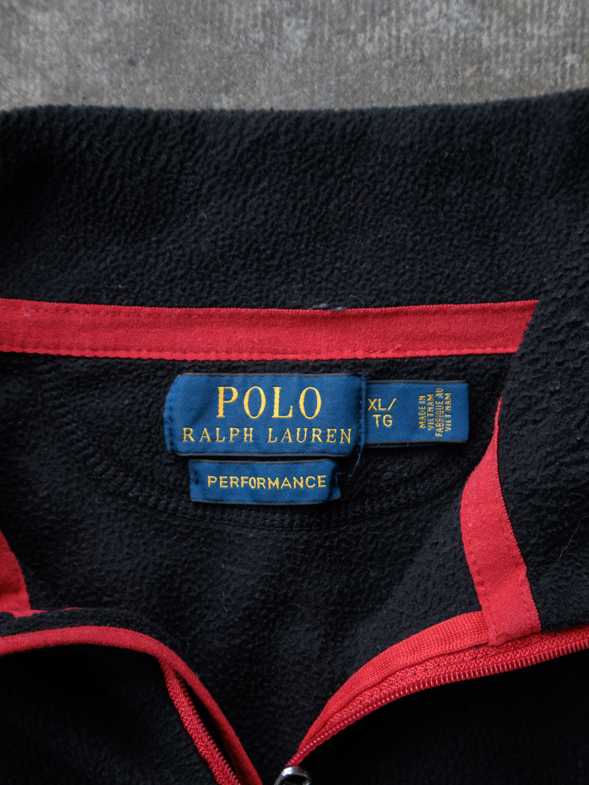 Vintage 00s Black Polo Ralph Lauren Fleece Quarter Zip (XL)