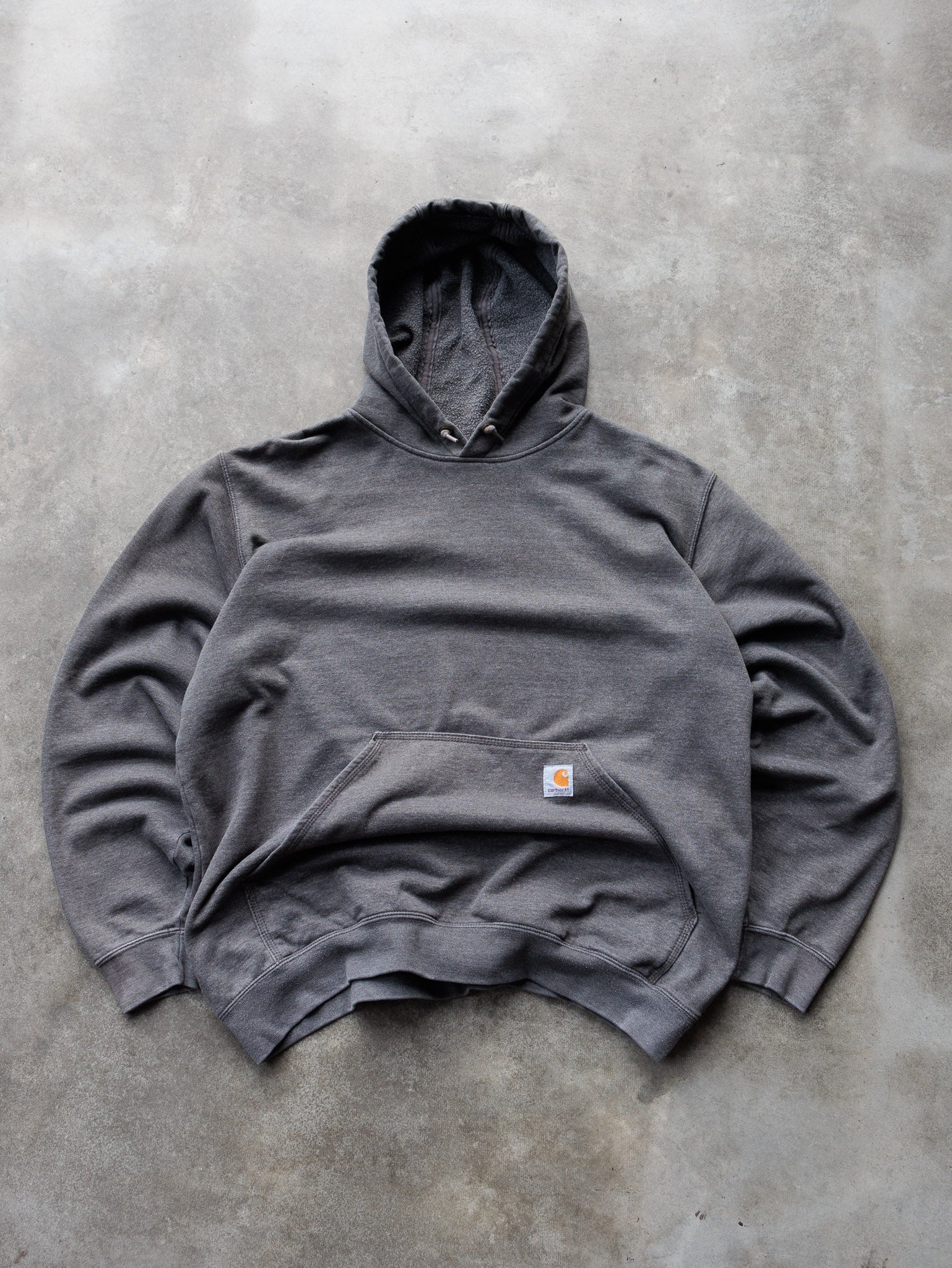 Vintage Grey Carhartt Sleeve Spell Out Hoodie (L)
