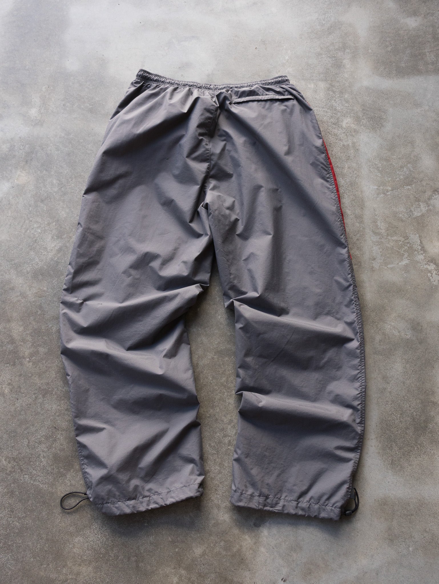 Vintage Grey & Red Nike Track Pants (L)