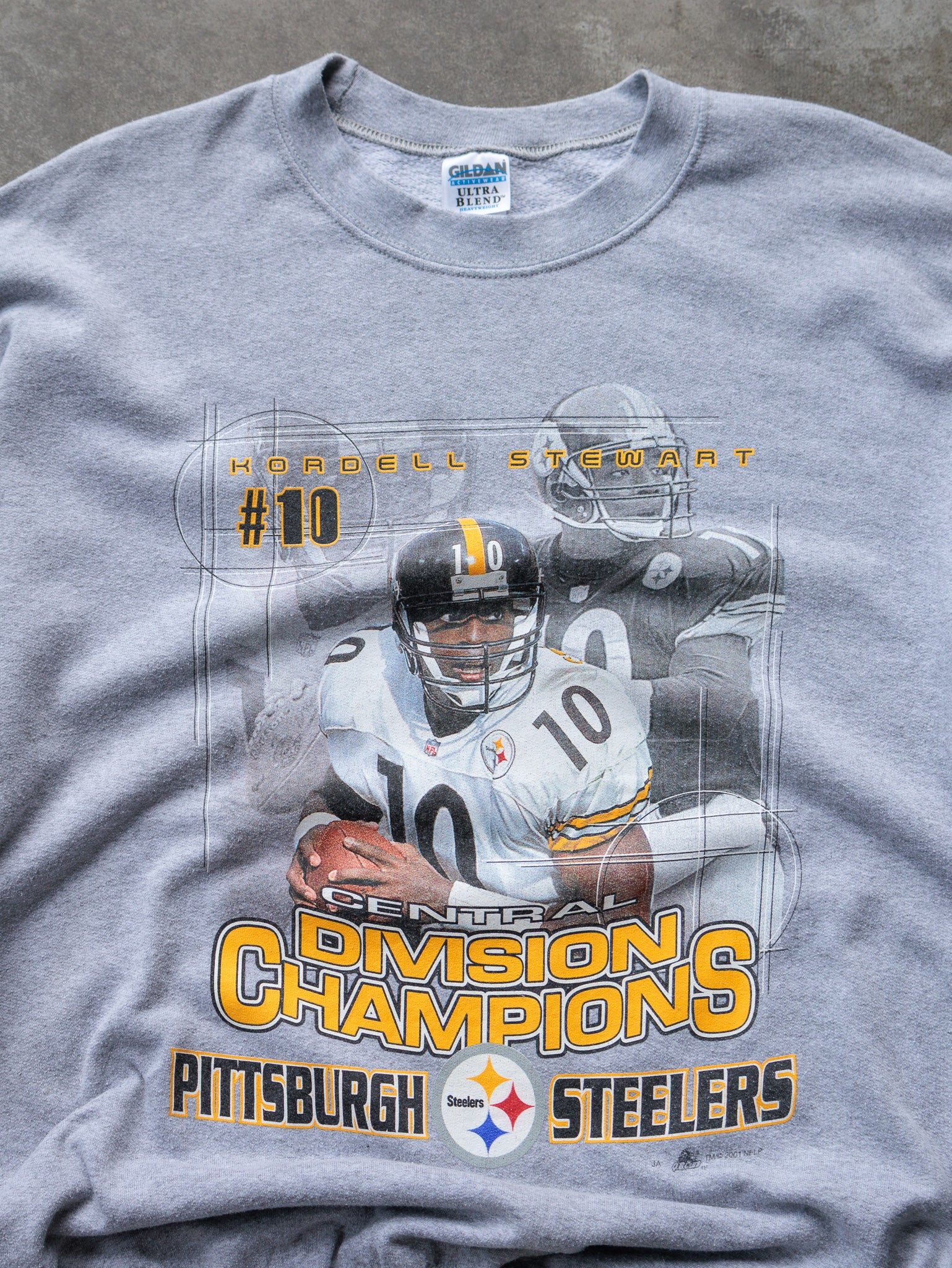 Vintage 2001 Grey Pittsburgh Steelers Kordell Stewart Sweatshirt (XL)