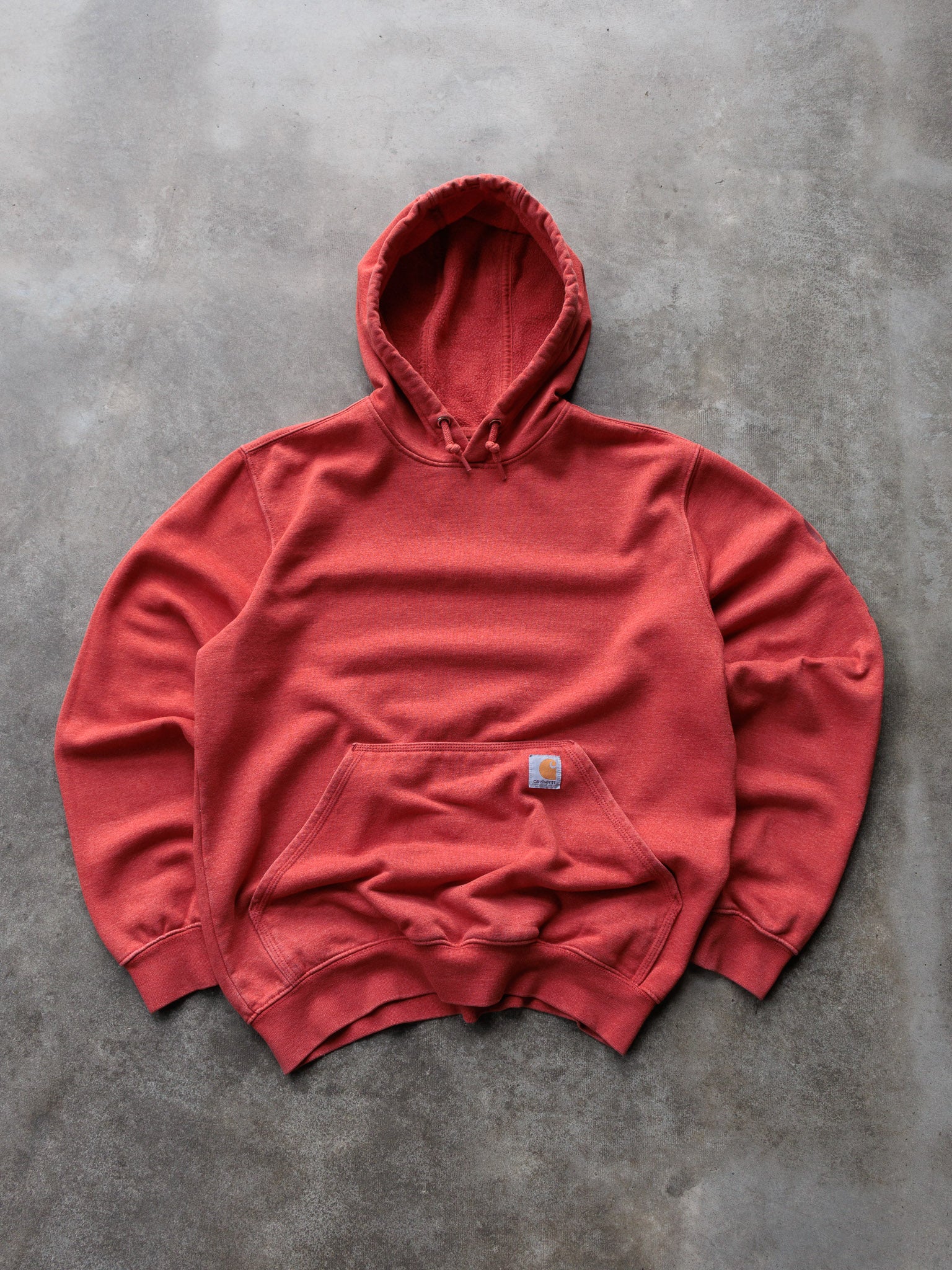Vintage Red Carhartt Sleeve Spell Out Hoodie (S)