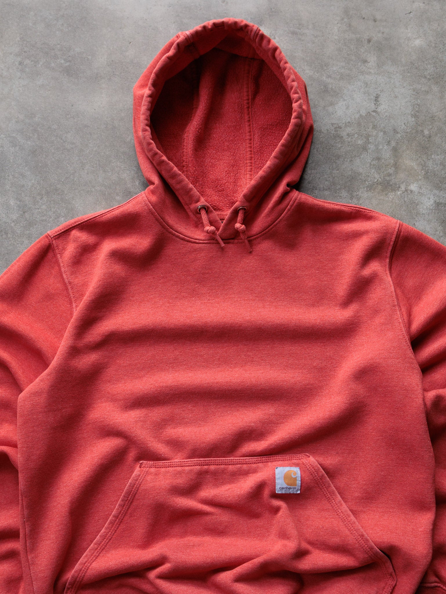 Vintage Red Carhartt Sleeve Spell Out Hoodie (S)