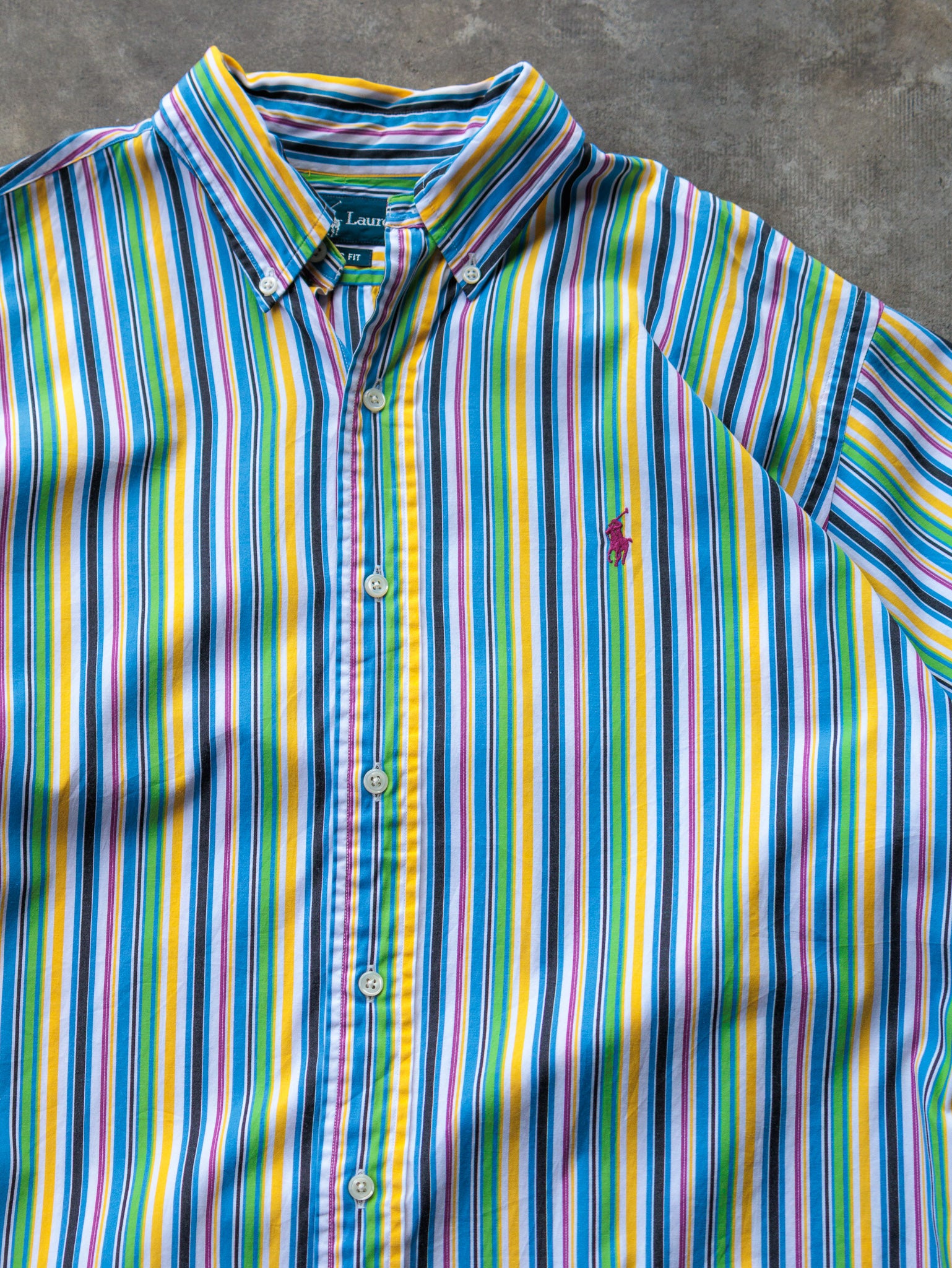 Vintage Multi Colour Ralph Lauren Striped Shirt (M)