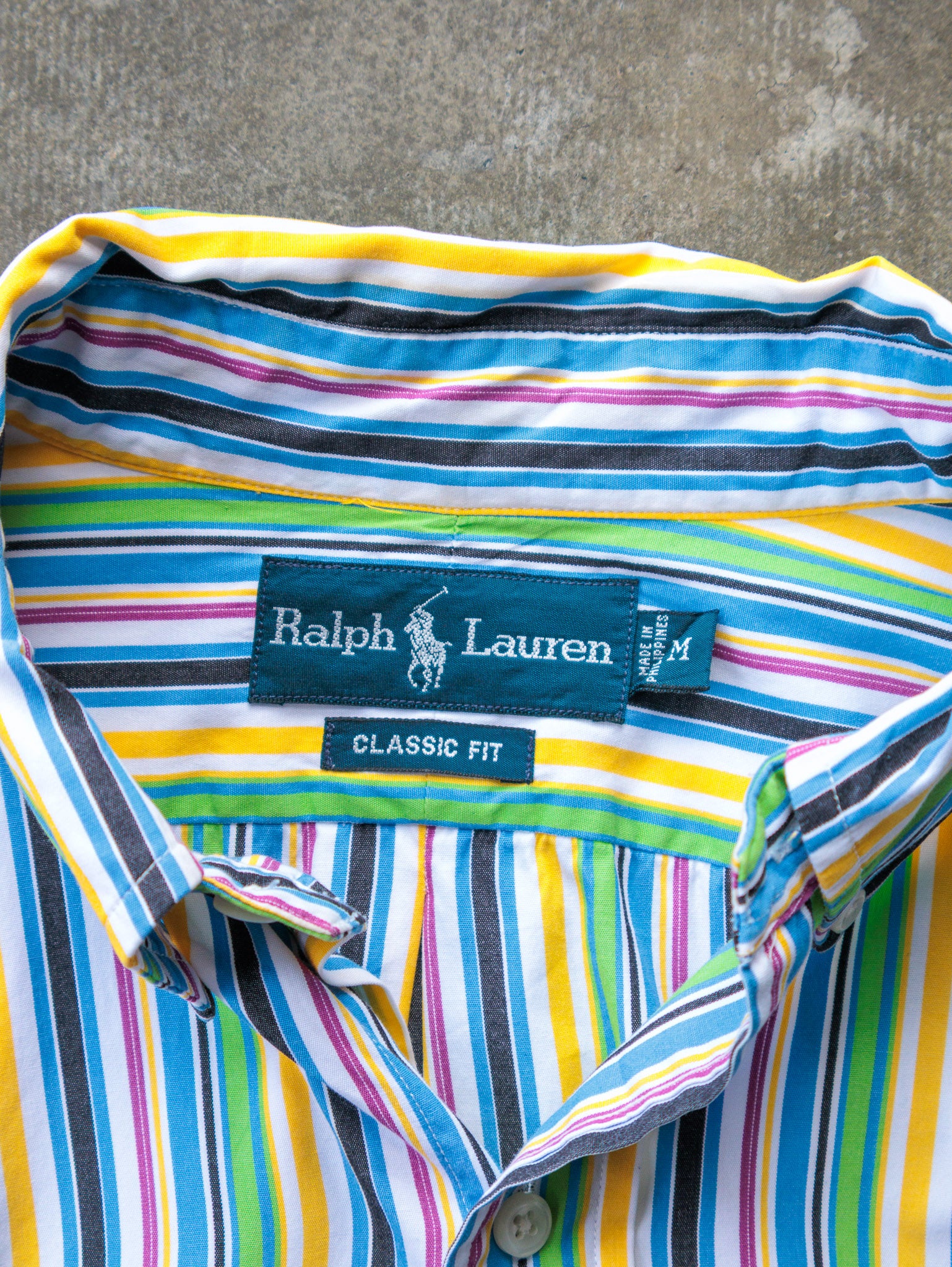 Vintage Multi Colour Ralph Lauren Striped Shirt (M)