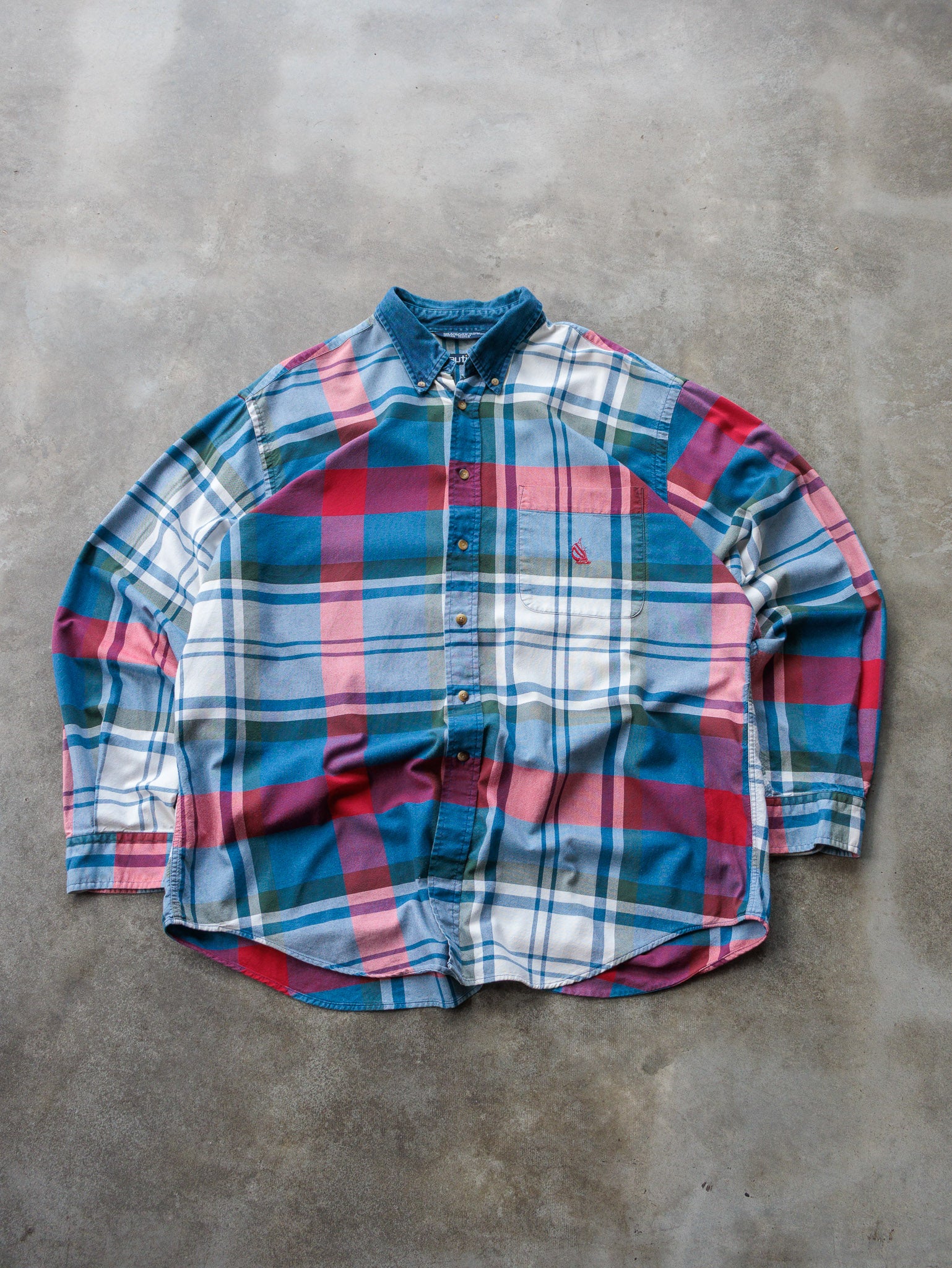 Vintage 90s Multi Colour Nautica Plaid Shirt (XL)