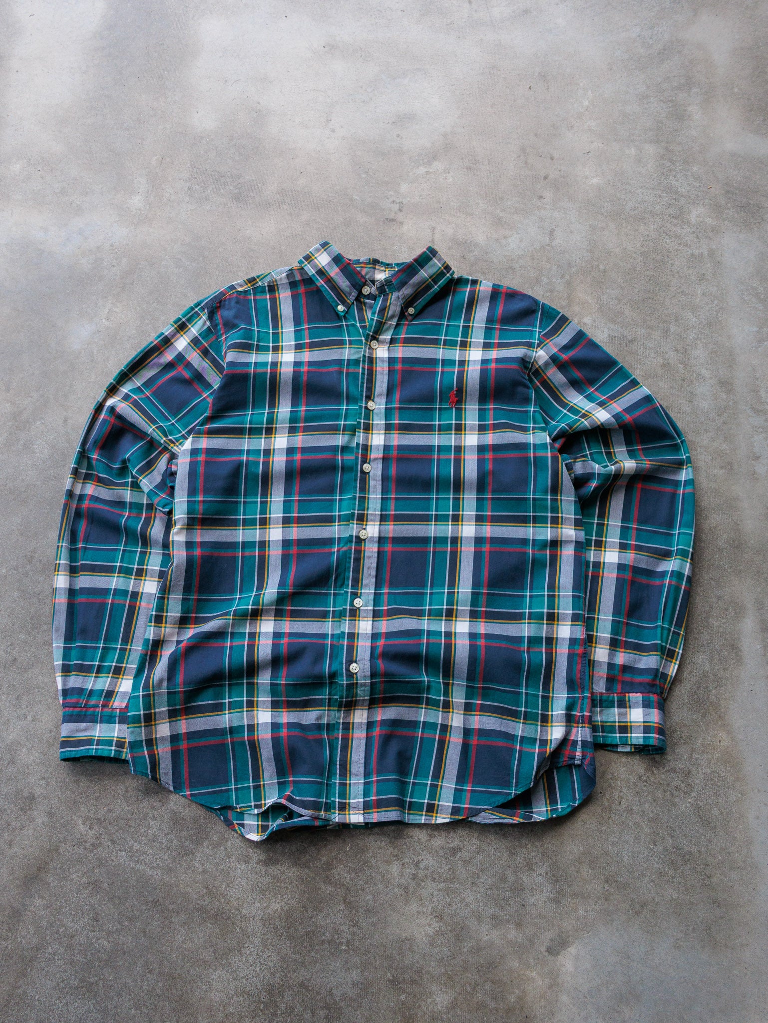 Vintage Green Plaid Ralph Lauren Shirt (M)