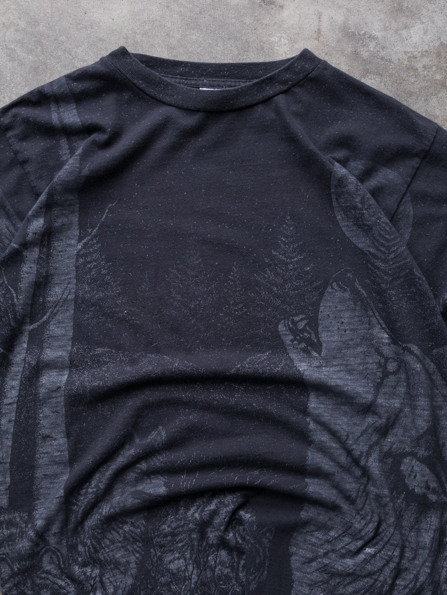 Vintage 90s Grey Wolf All Over Print Tee (L)