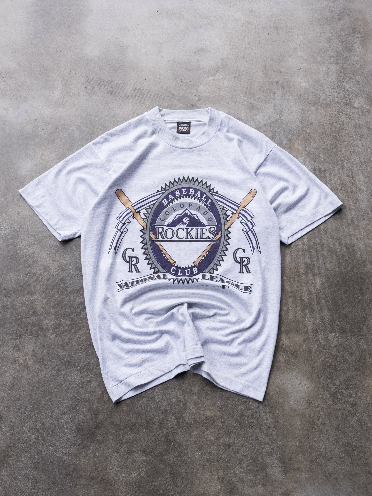 Vintage 1991 Grey Colorado Rockies Tee (L)