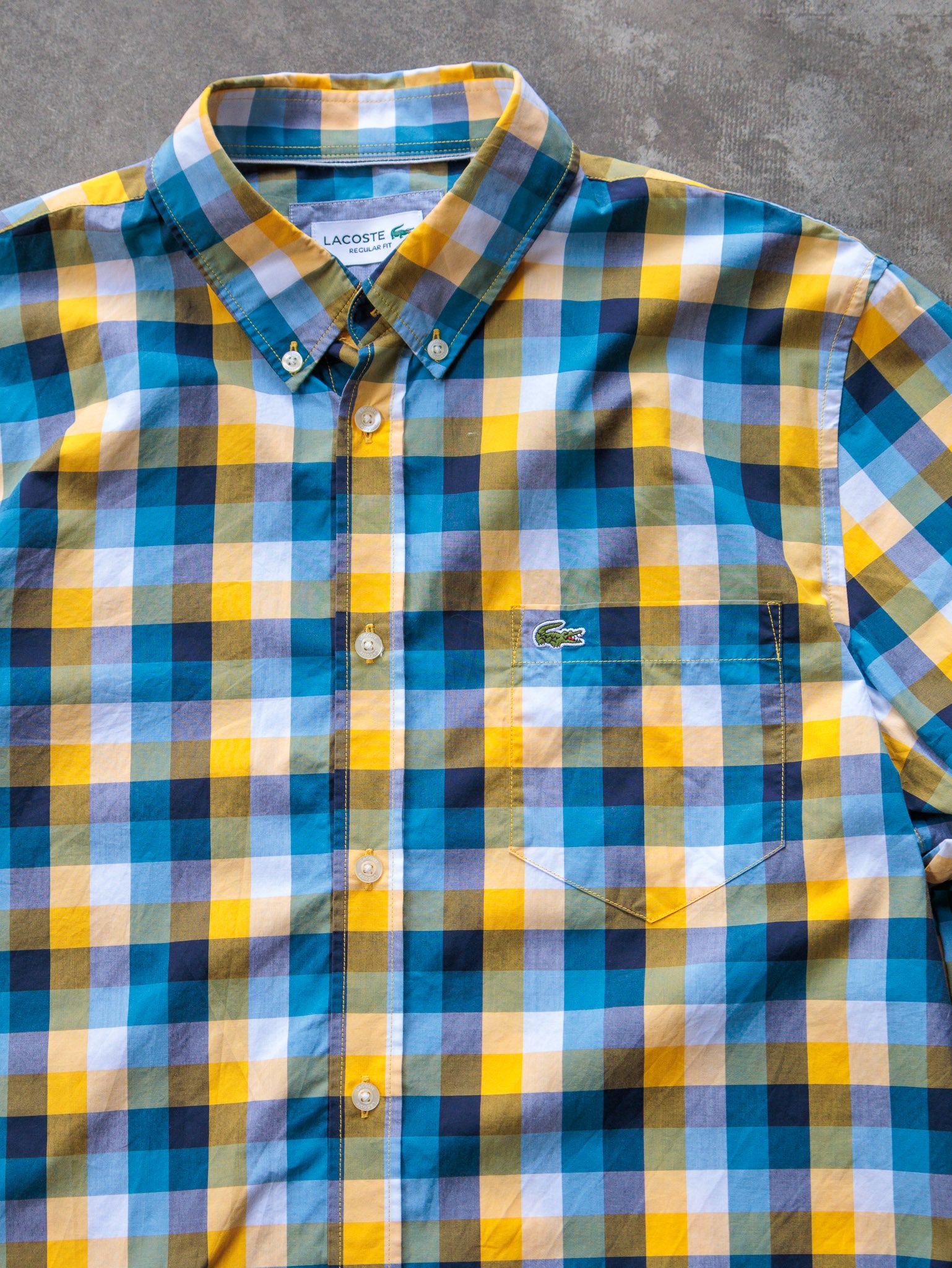 Vintage Multi Colour Lacoste Checked Shirt (M)