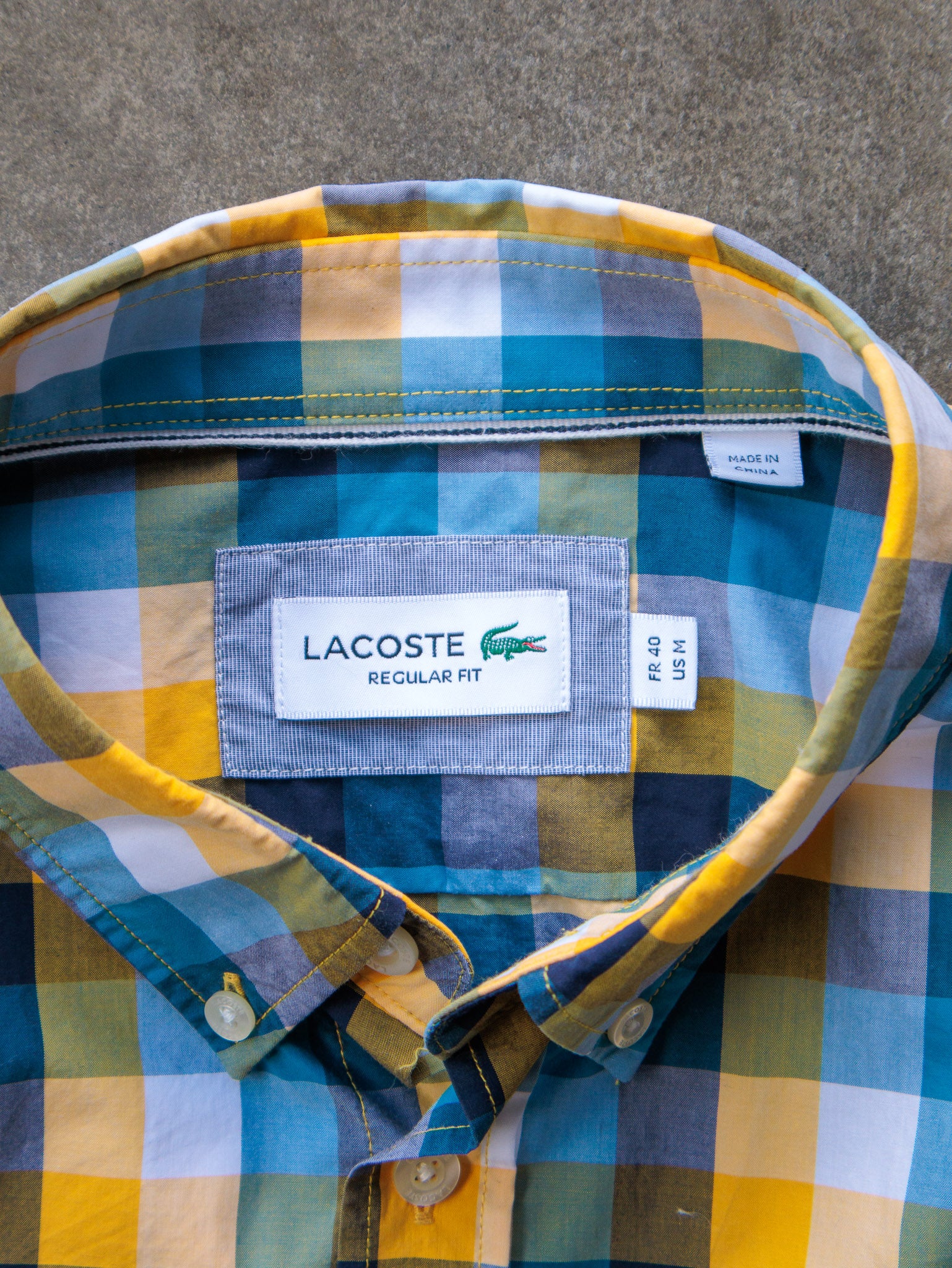 Vintage Multi Colour Lacoste Checked Shirt (M)