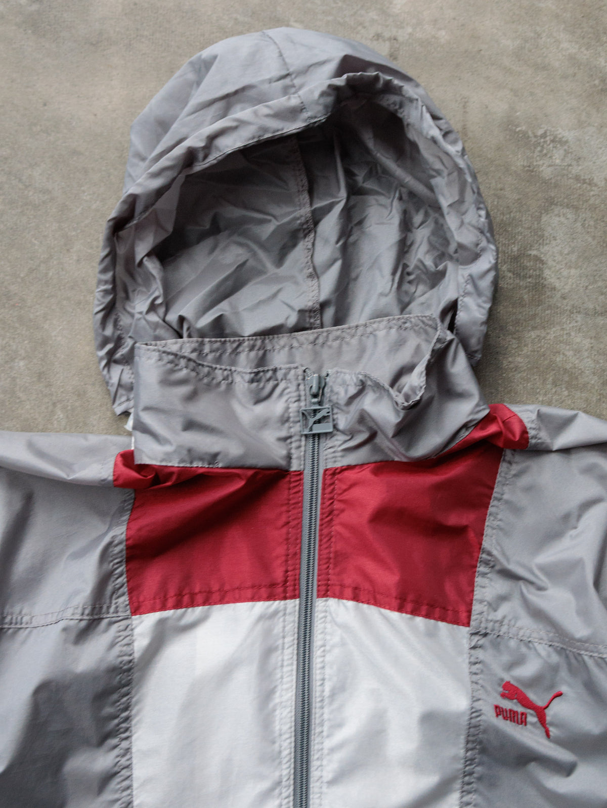 Vintage 90s Grey Puma Colourblock Windbreaker (M)