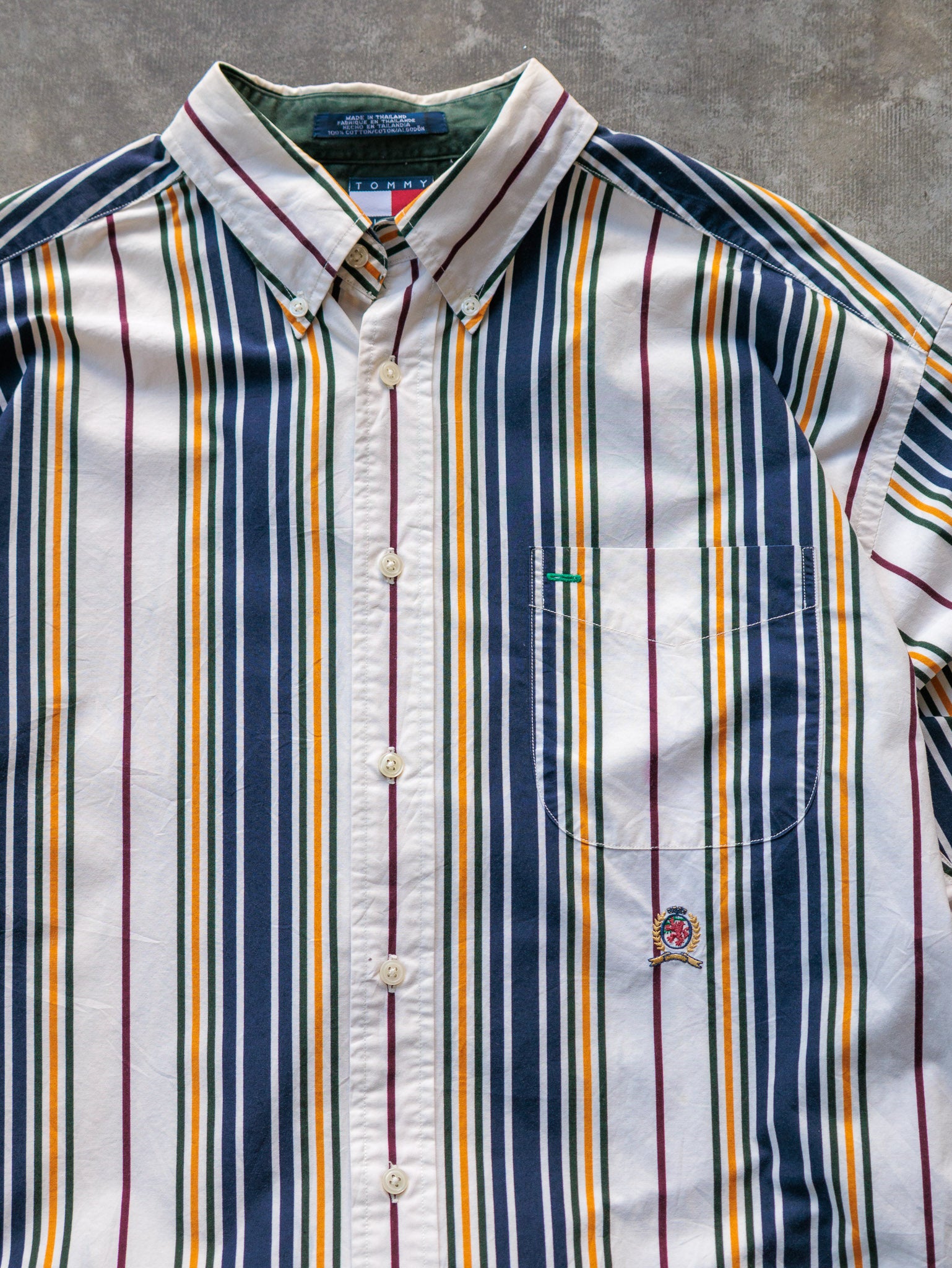 Vintage 90s Multi Colour Tommy Hilfiger Striped Shirt (L)