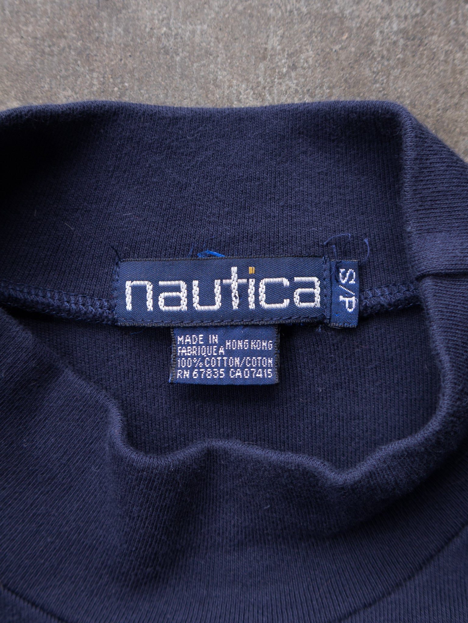 Vintage 90s Navy & Blue Nautica Mock Neck Long Sleeve (S)