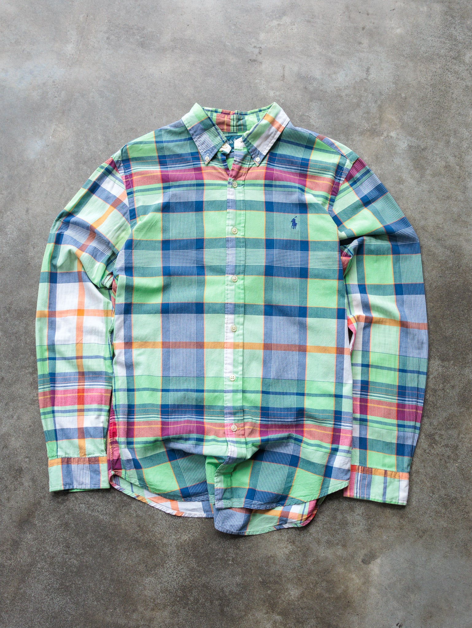 Vintage Green & Multi Colour Ralph Lauren Plaid Shirt (M)