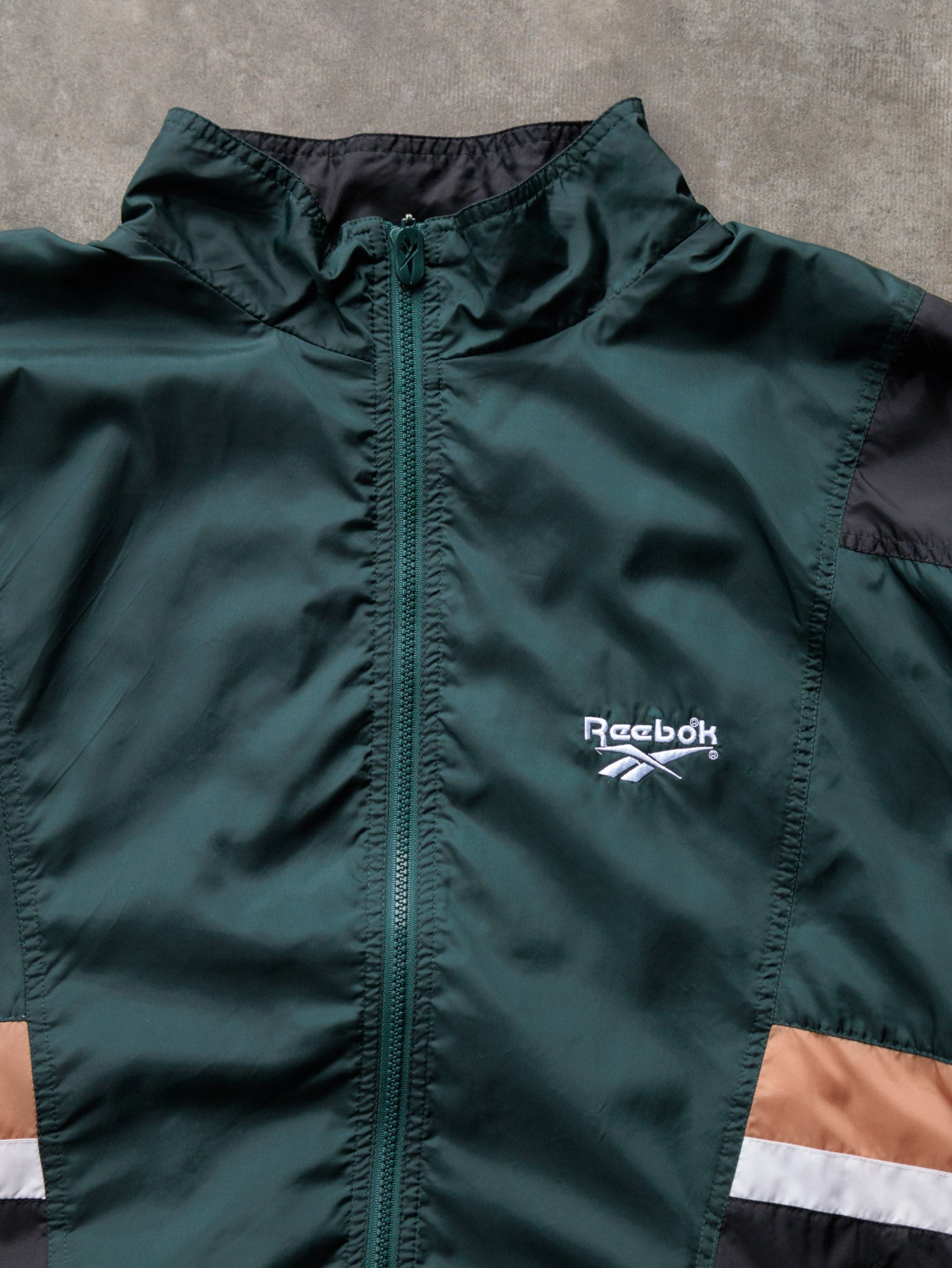 Vintage 90s Green Reebok Colourblock Jacket (XL)