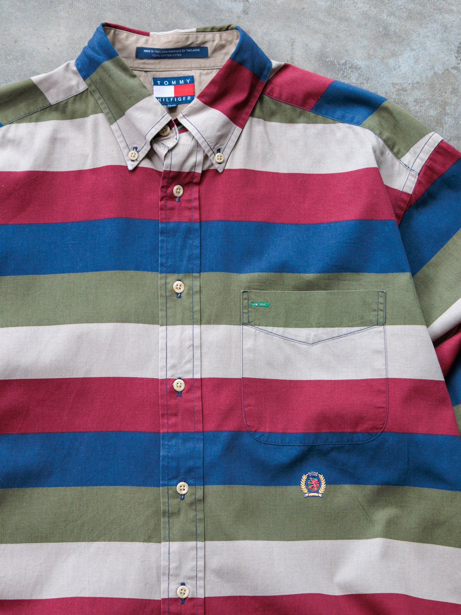 Vintage 90s Multi Colour Tommy Hilfiger Striped Shirt (M)