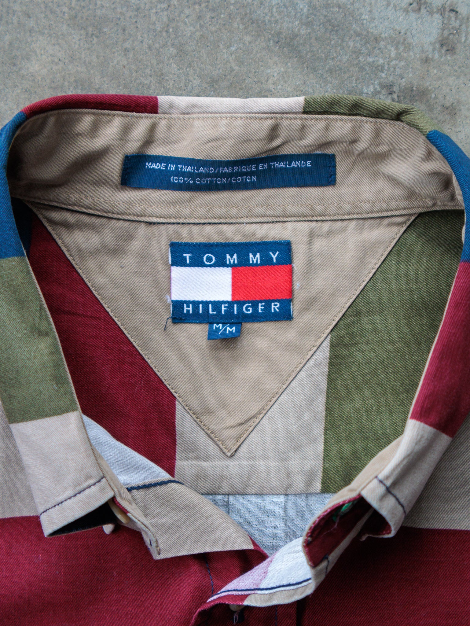 Vintage 90s Multi Colour Tommy Hilfiger Striped Shirt (M)