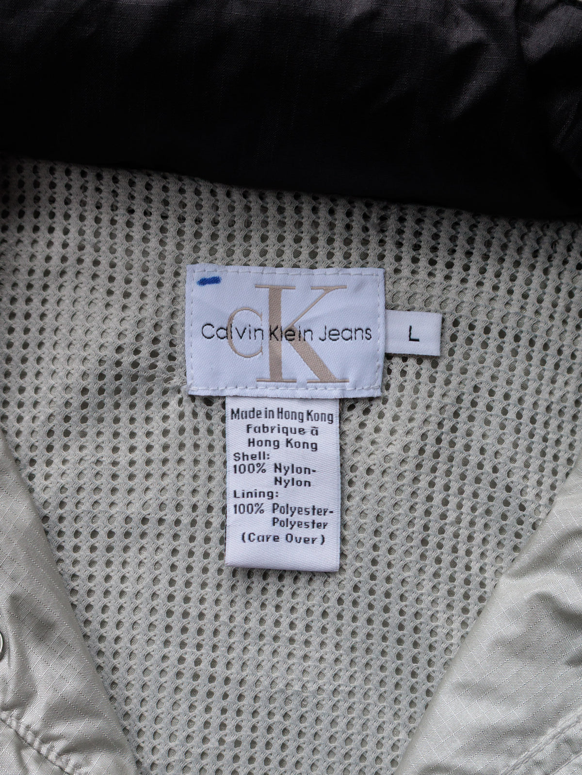 Vintage 90s Silver Calvin Klein Jeans Colourblock Windbreaker (L)