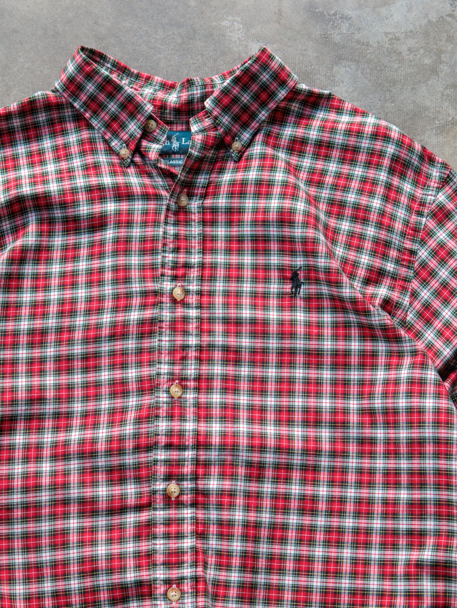 Vintage Red Tartan Ralph Lauren Plaid Shirt (L)