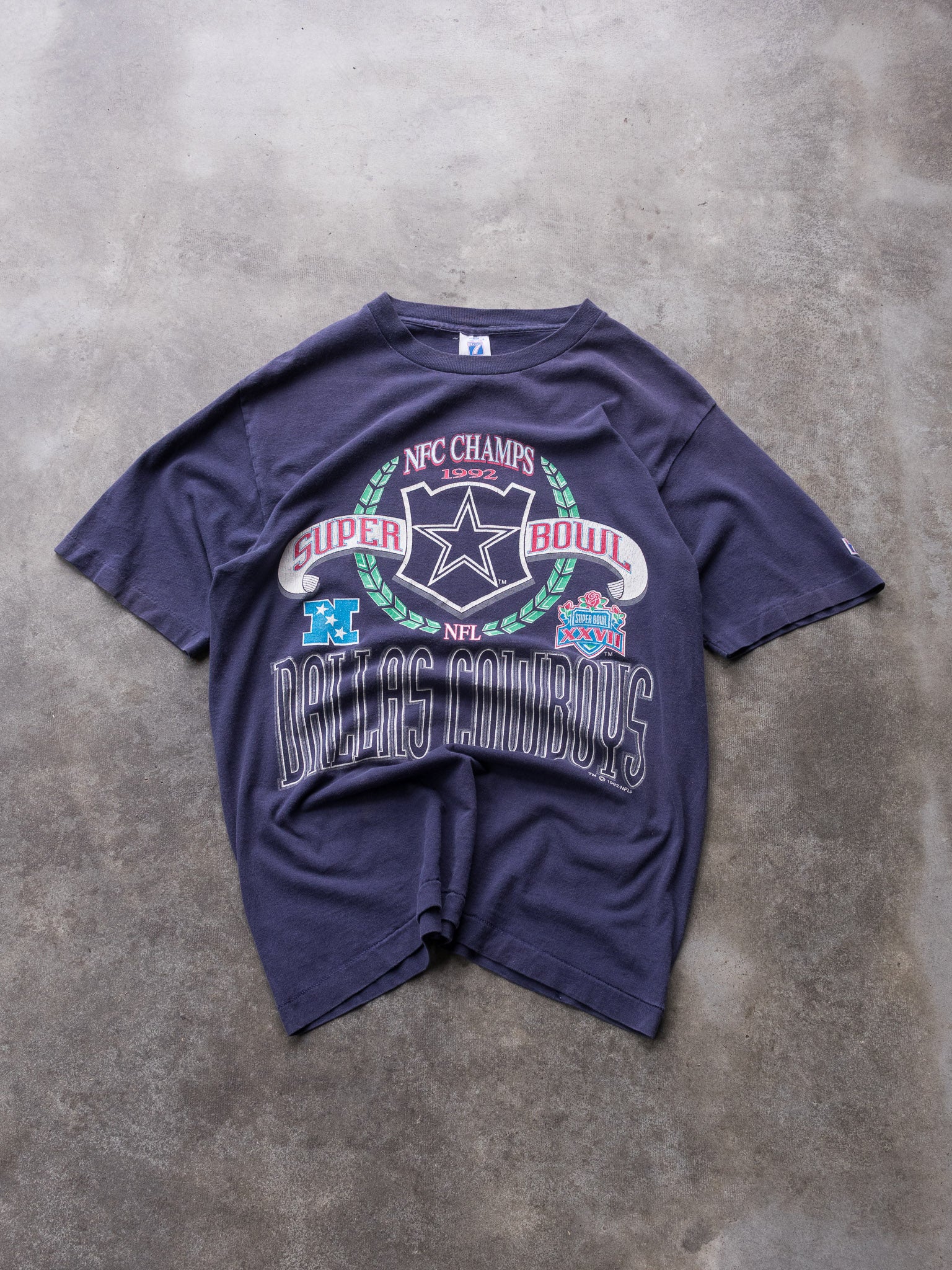 Vintage 1992 Navy Dallas Cowboys NFC Champs Tee (L)