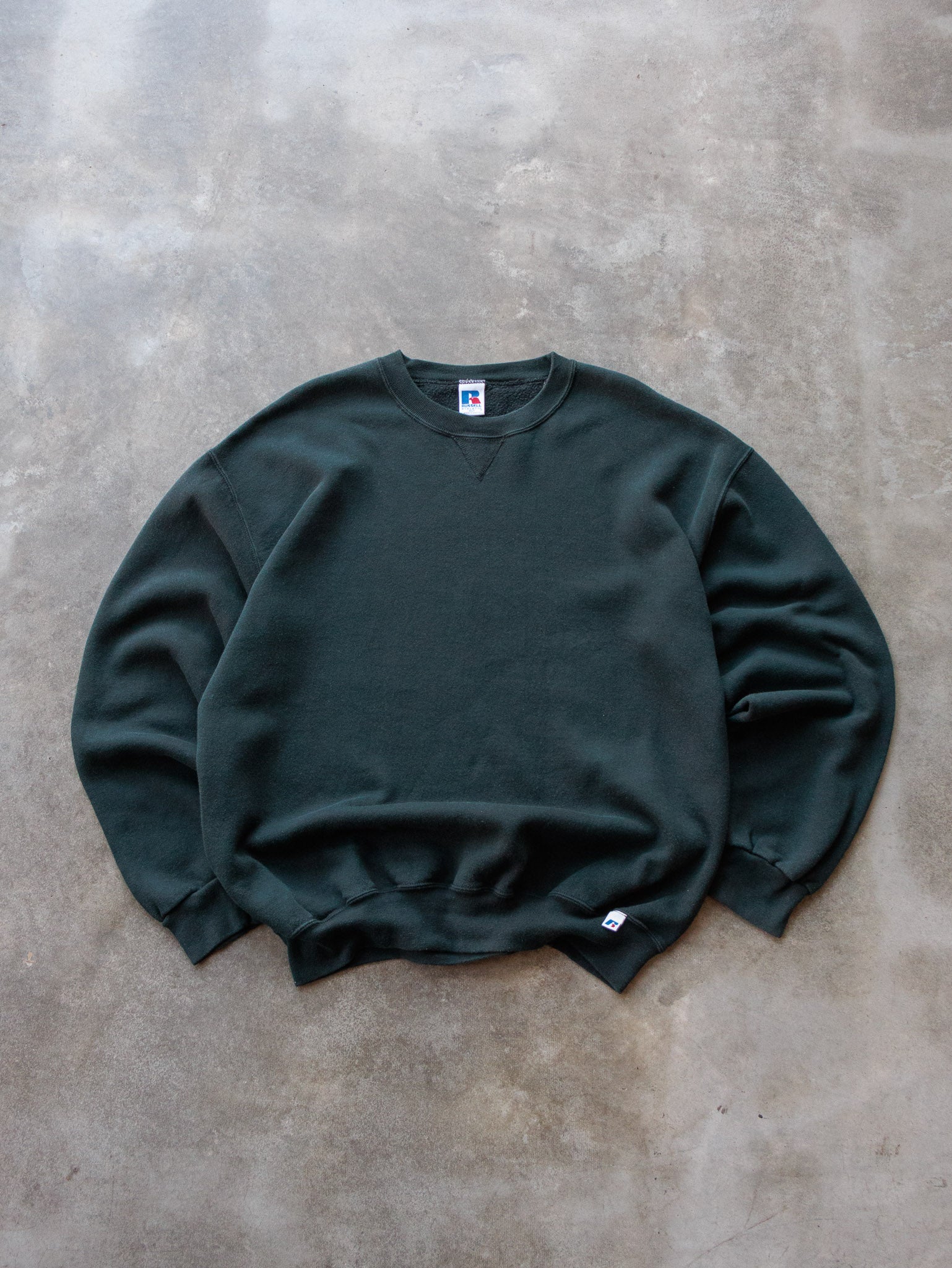Vintage 00s Forest Green Russell Athletic Sweatshirt (XL)