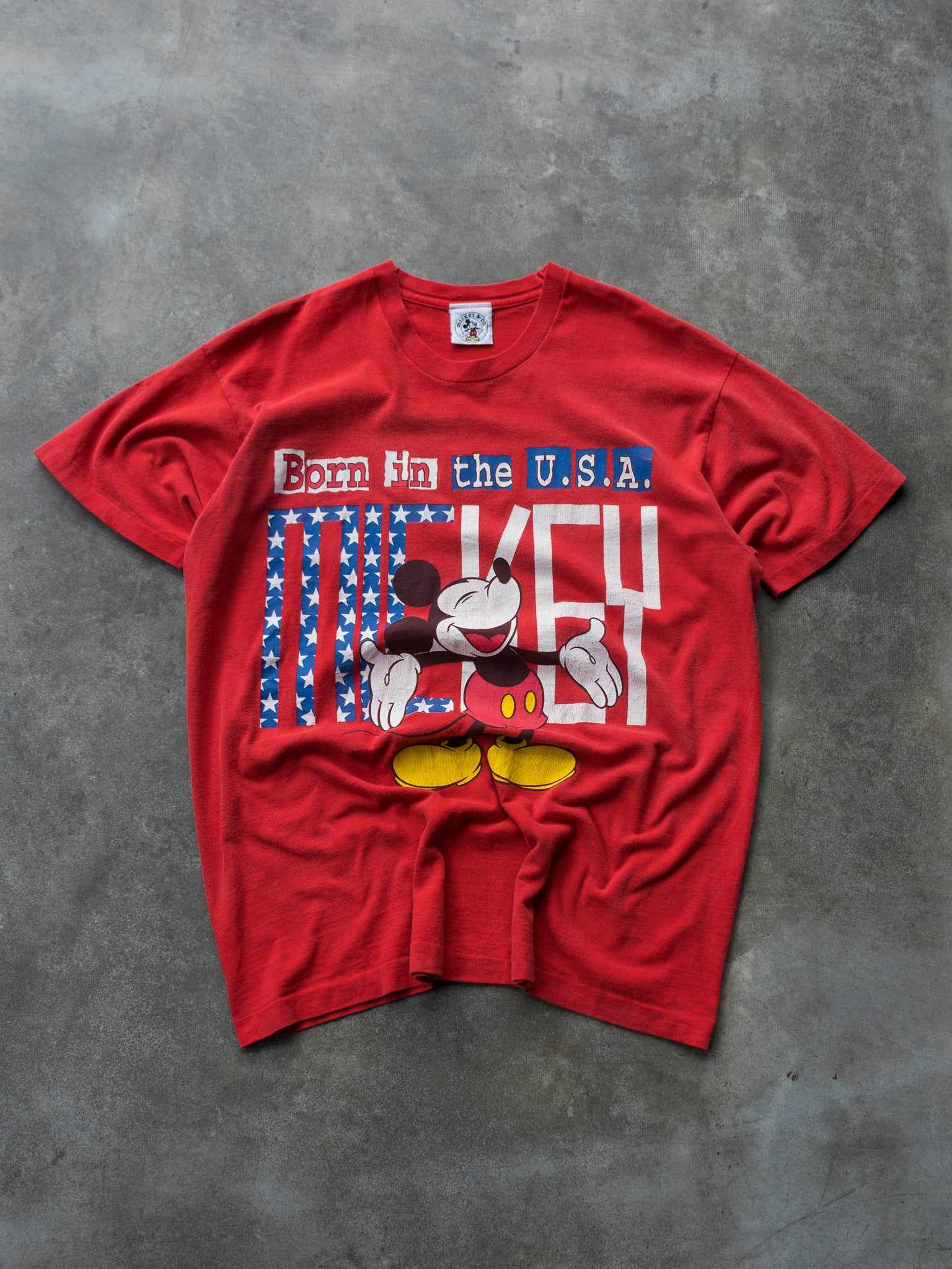Vintage 90s Mickey Born in the USA Tee (XL)
