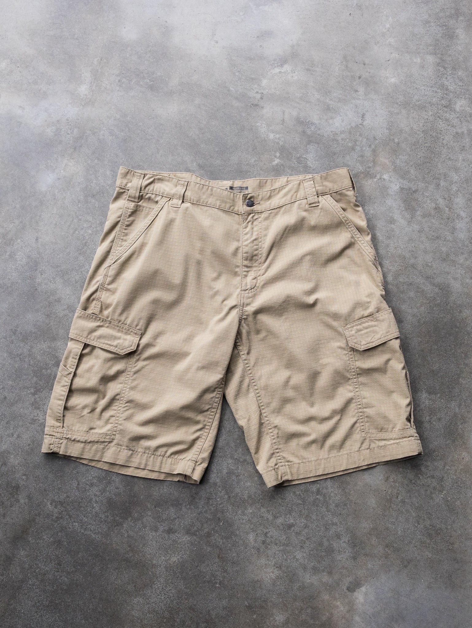 Vintage Tan Carhartt Ripstop Cargo Shorts (W38)