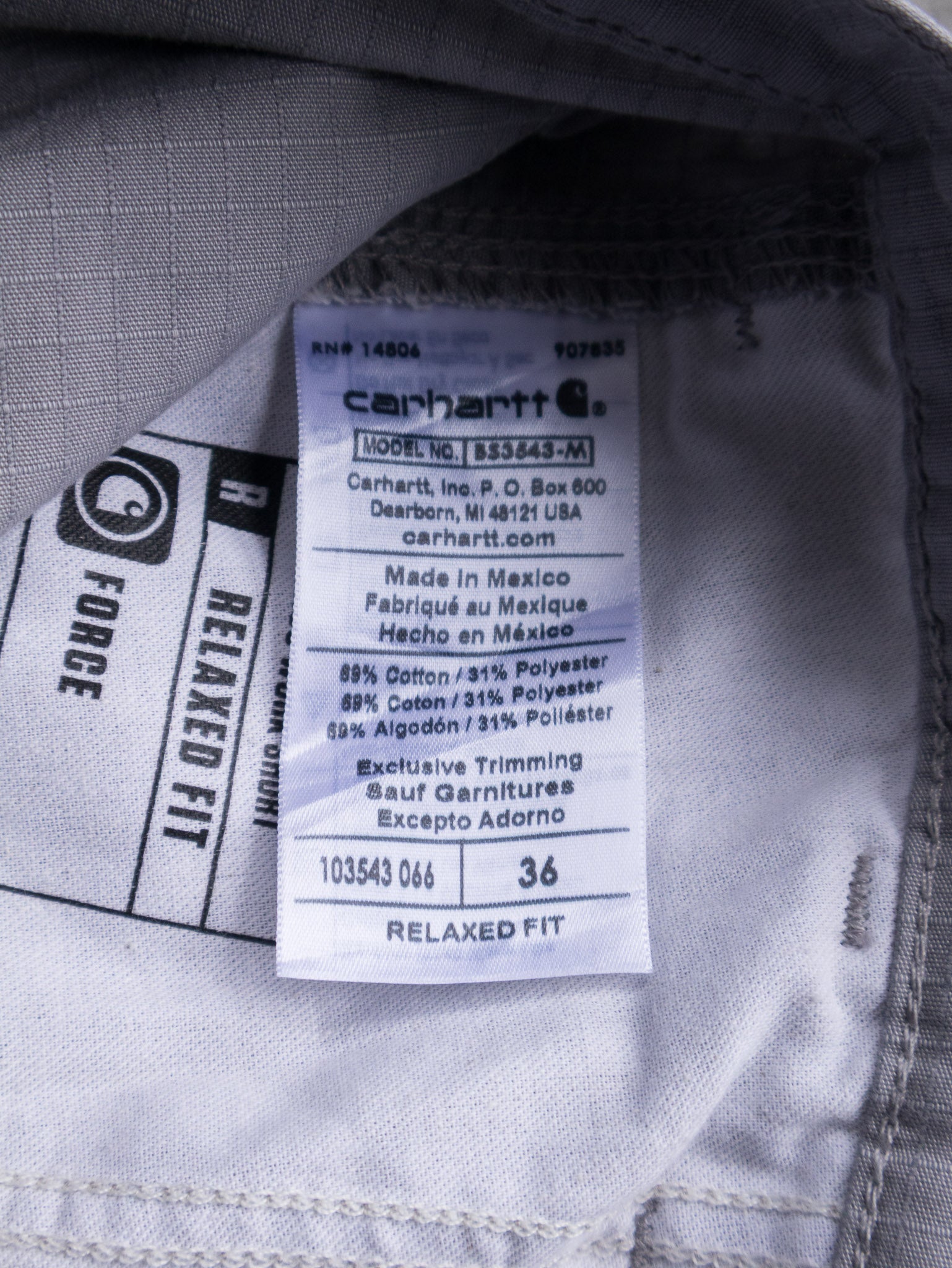 Vintage Grey Carhartt Ripstop Cargo Shorts (W36)