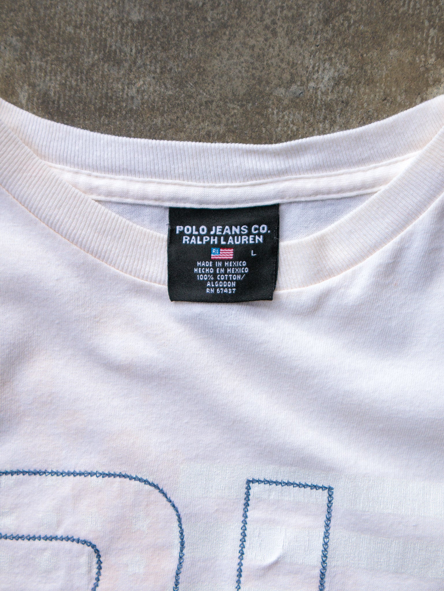 Vintage 90s White Polo Ralph Lauren Tee (L)