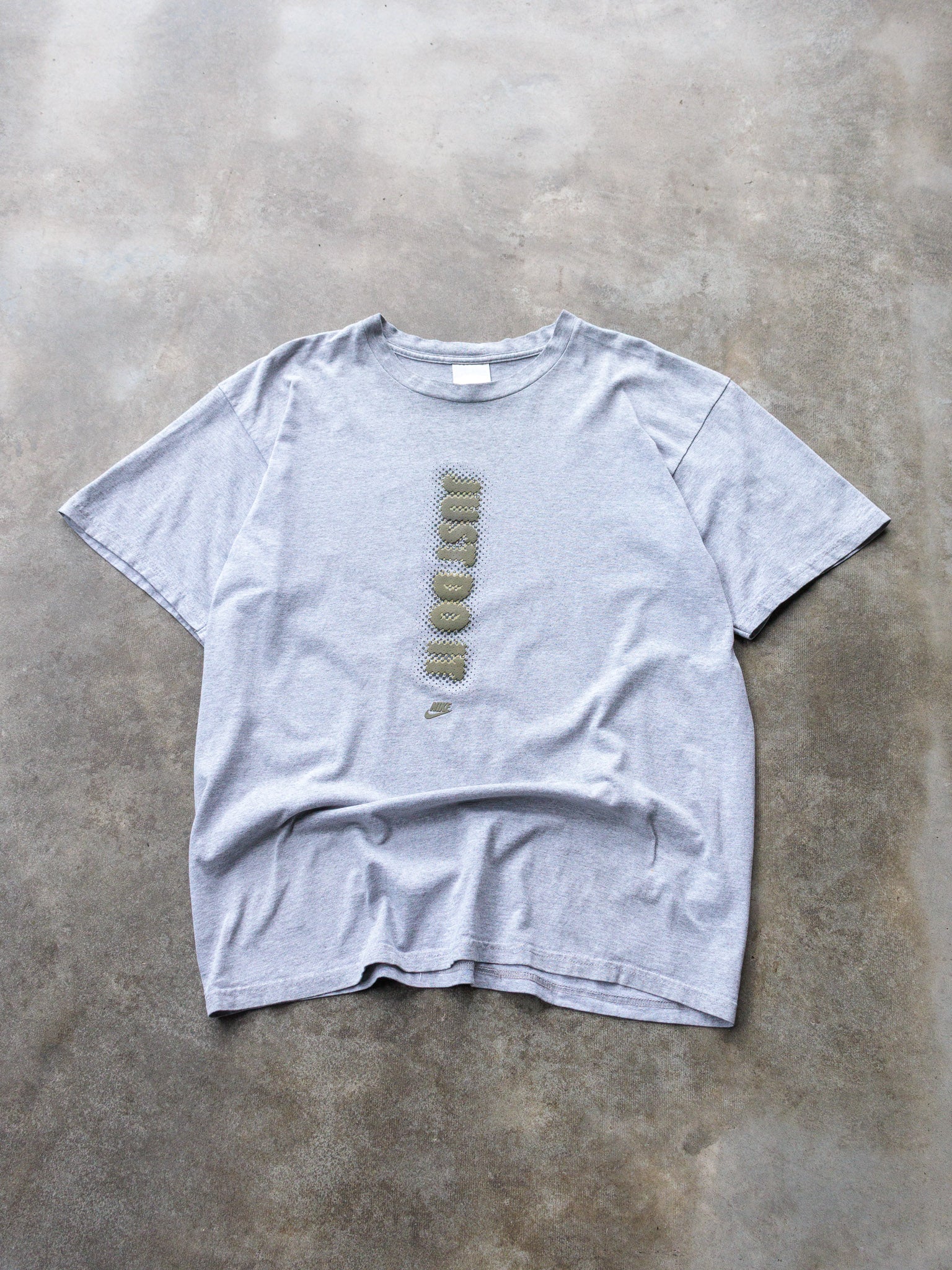 Vintage Grey Nike Just Do It Puff Graphic Tee (L)