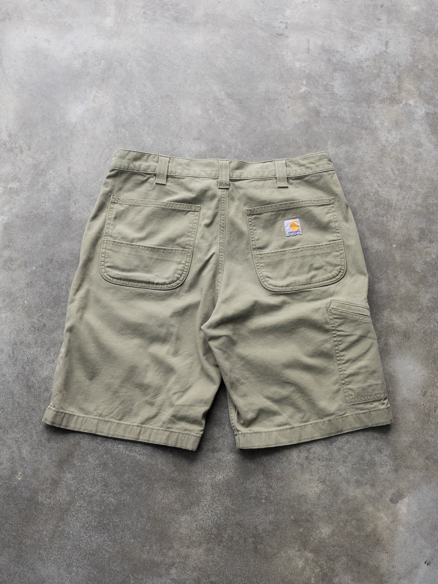 Vintage Olive Carhartt Canvas Work Shorts (W34)