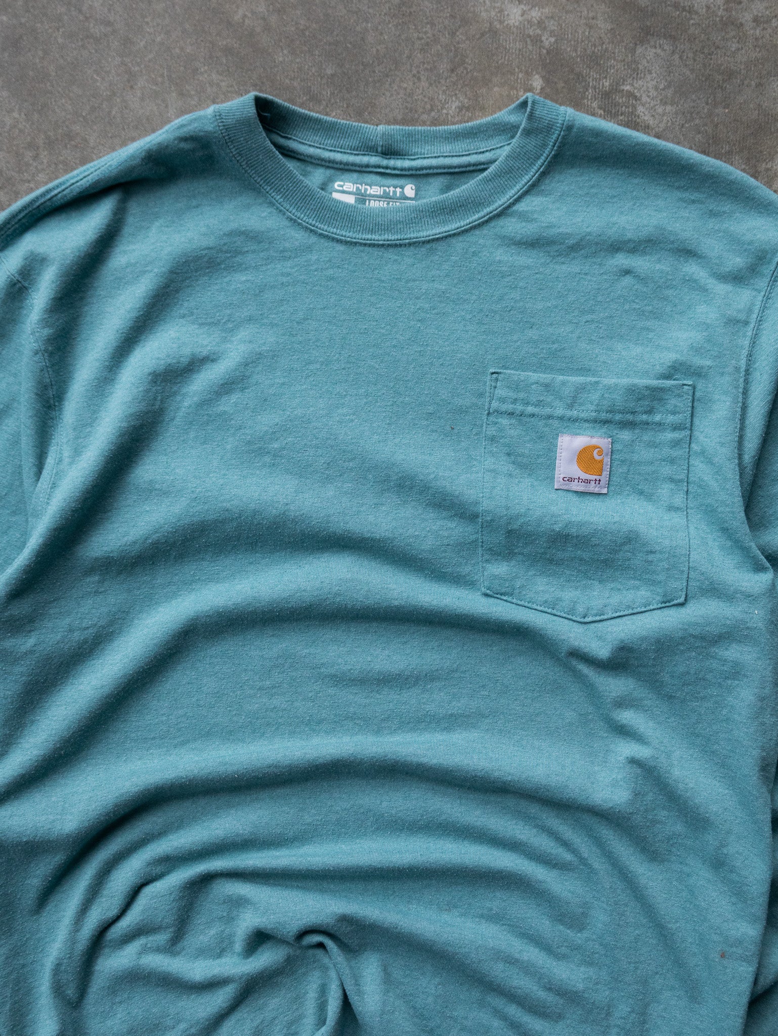 Vintage Teal Carhartt Pocket Long Sleeve (S)