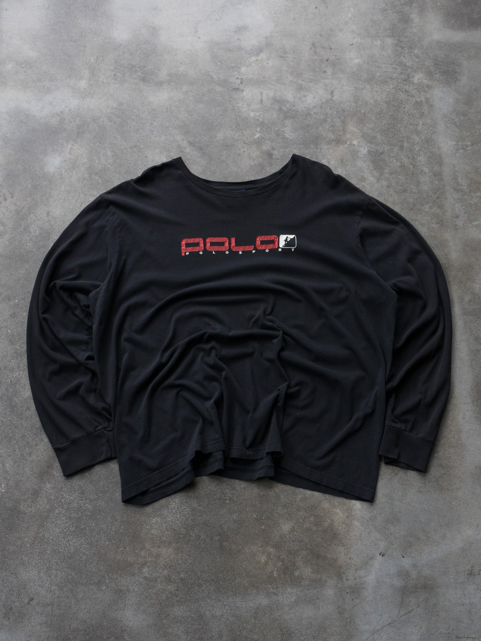 Vintage Black Polo Sport Ralph Lauren Long Sleeve (2XL)